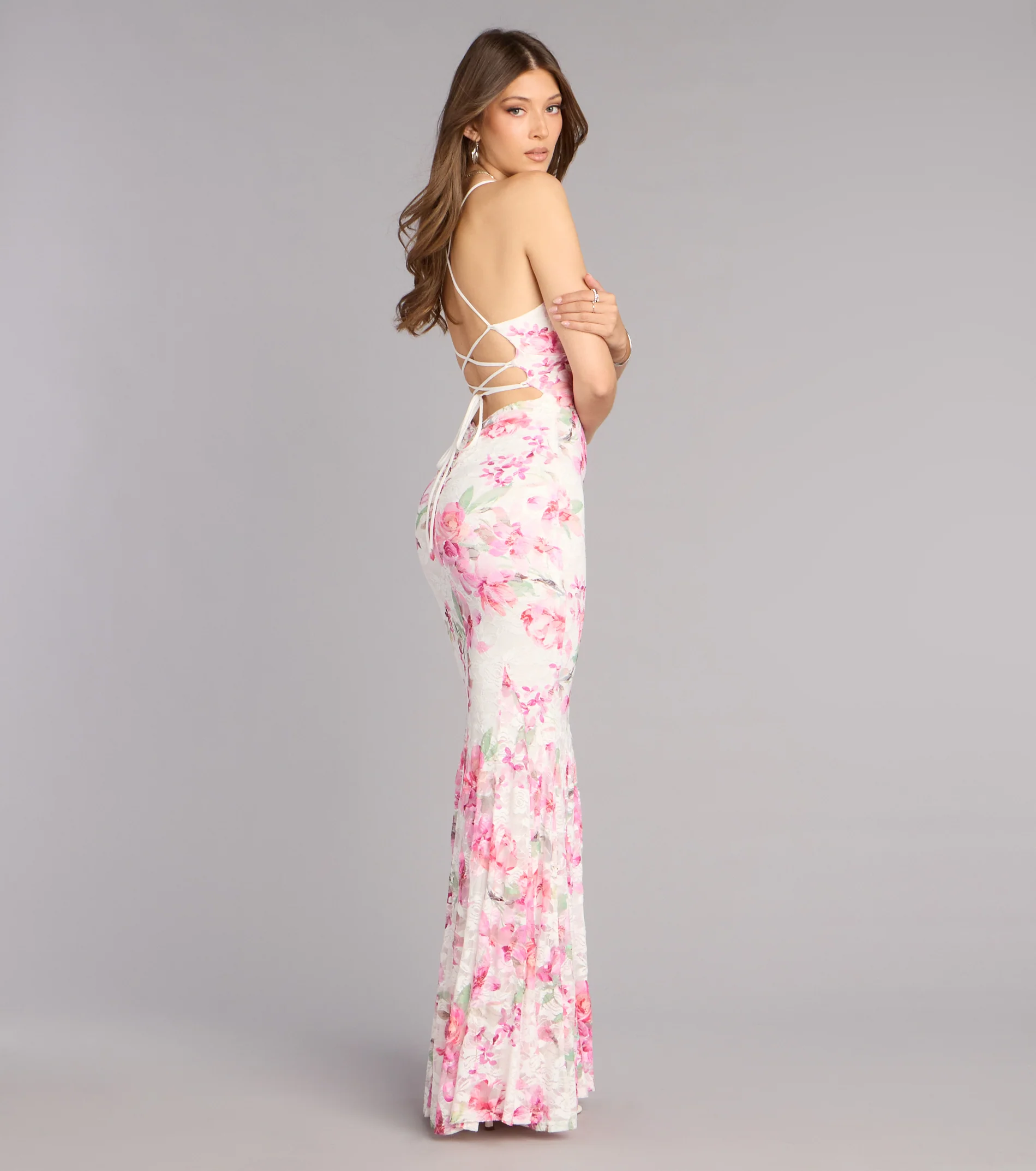 Gretchen Floral Lace Formal Dress