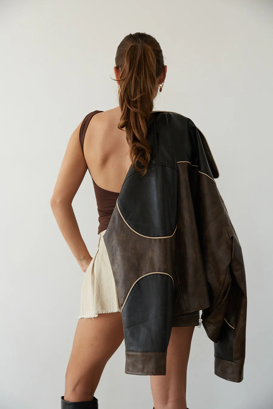 Roxy Faux Leather Bomber Jacket - luluinthesky