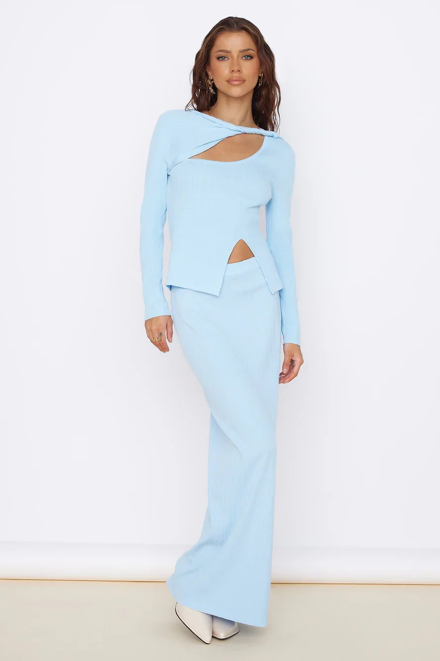 Garden of Eden Maxi Skirt Blue