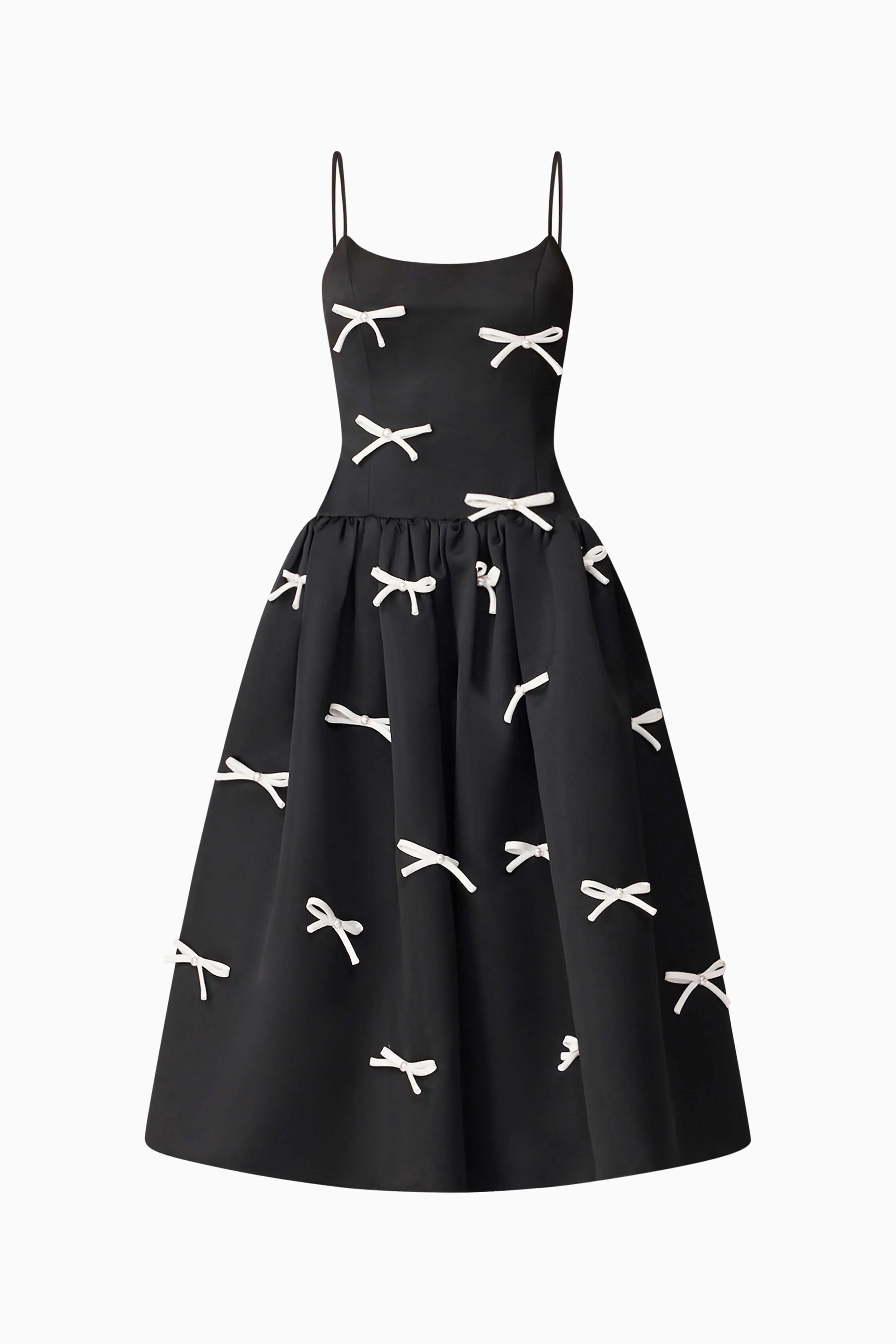 Ursula A-Line Midi Dress in Black