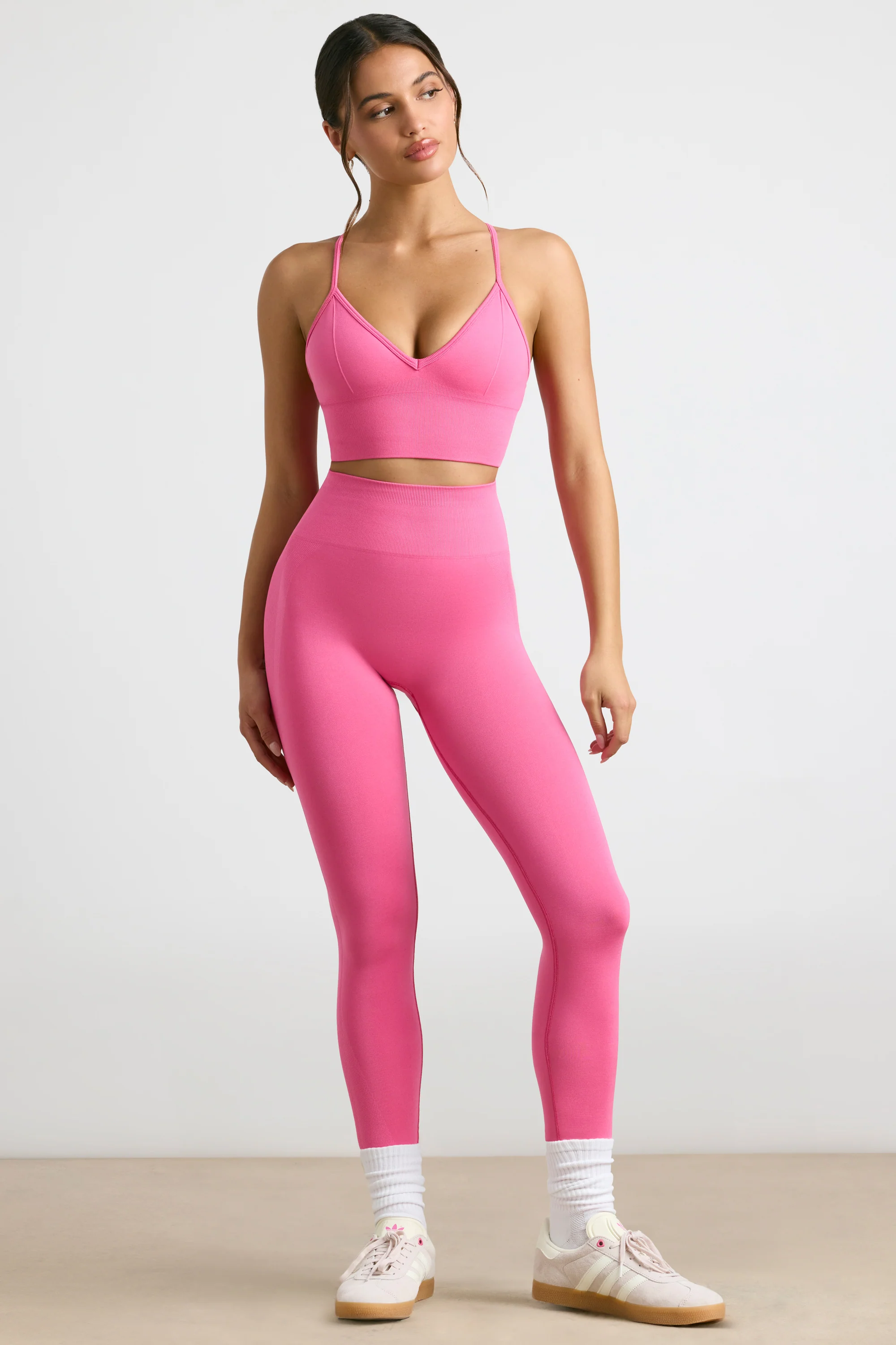 Define Luxe High-Waist Leggings in Hot Pink