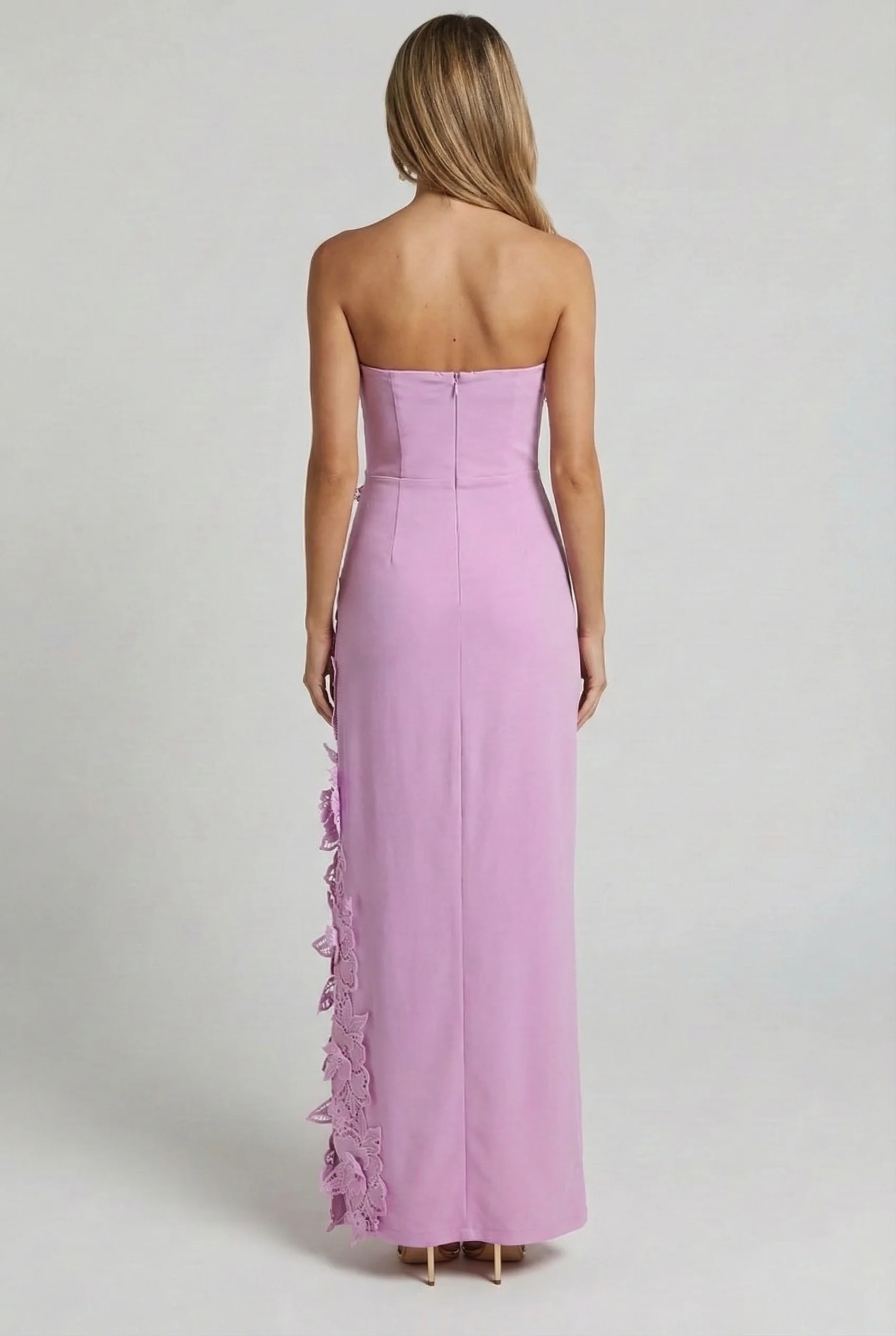 Éloise Floral Appliqué Column Maxi Dress