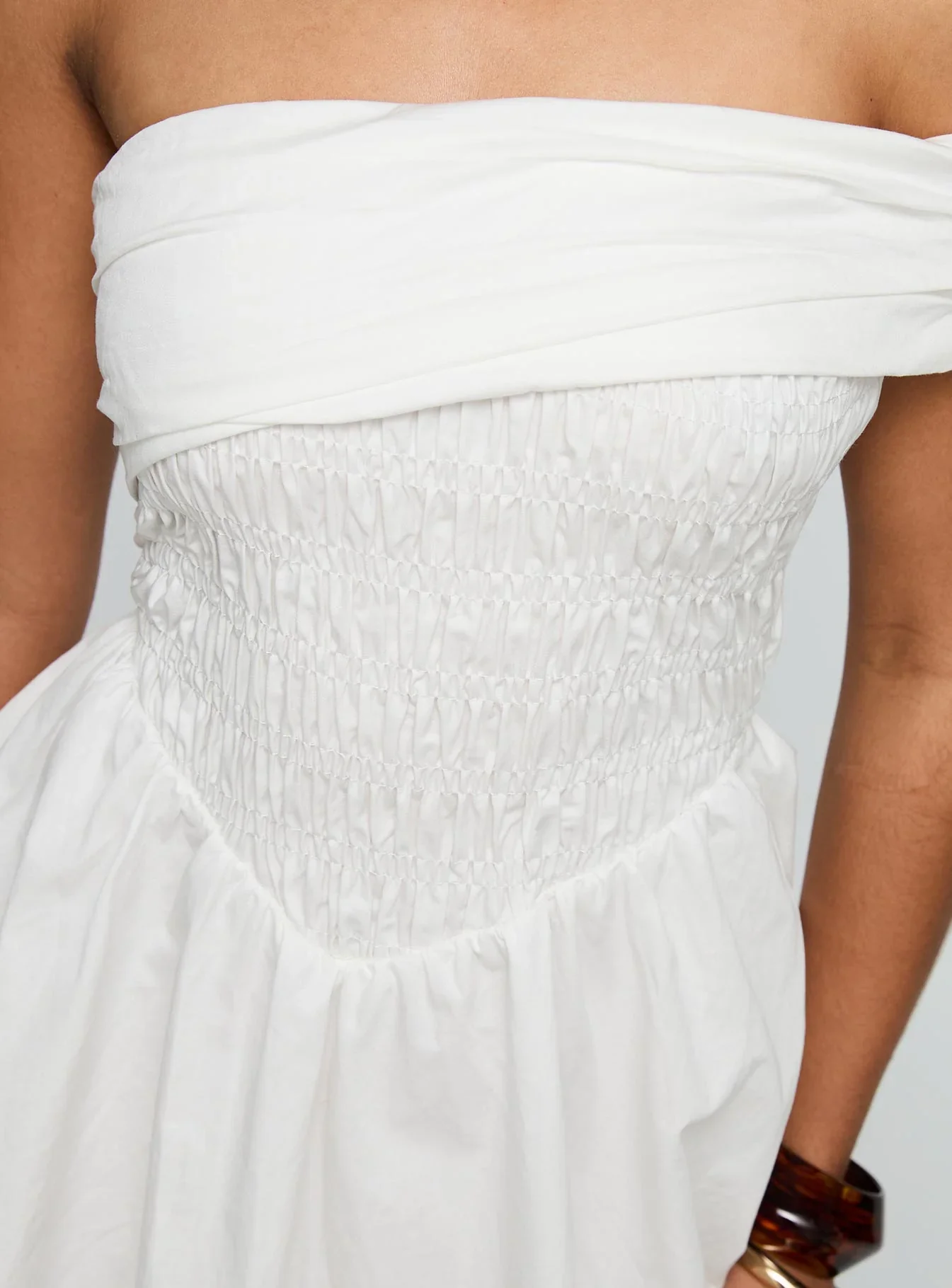 Fruitful Off Shoulder Mini Dress White - luluinthesky