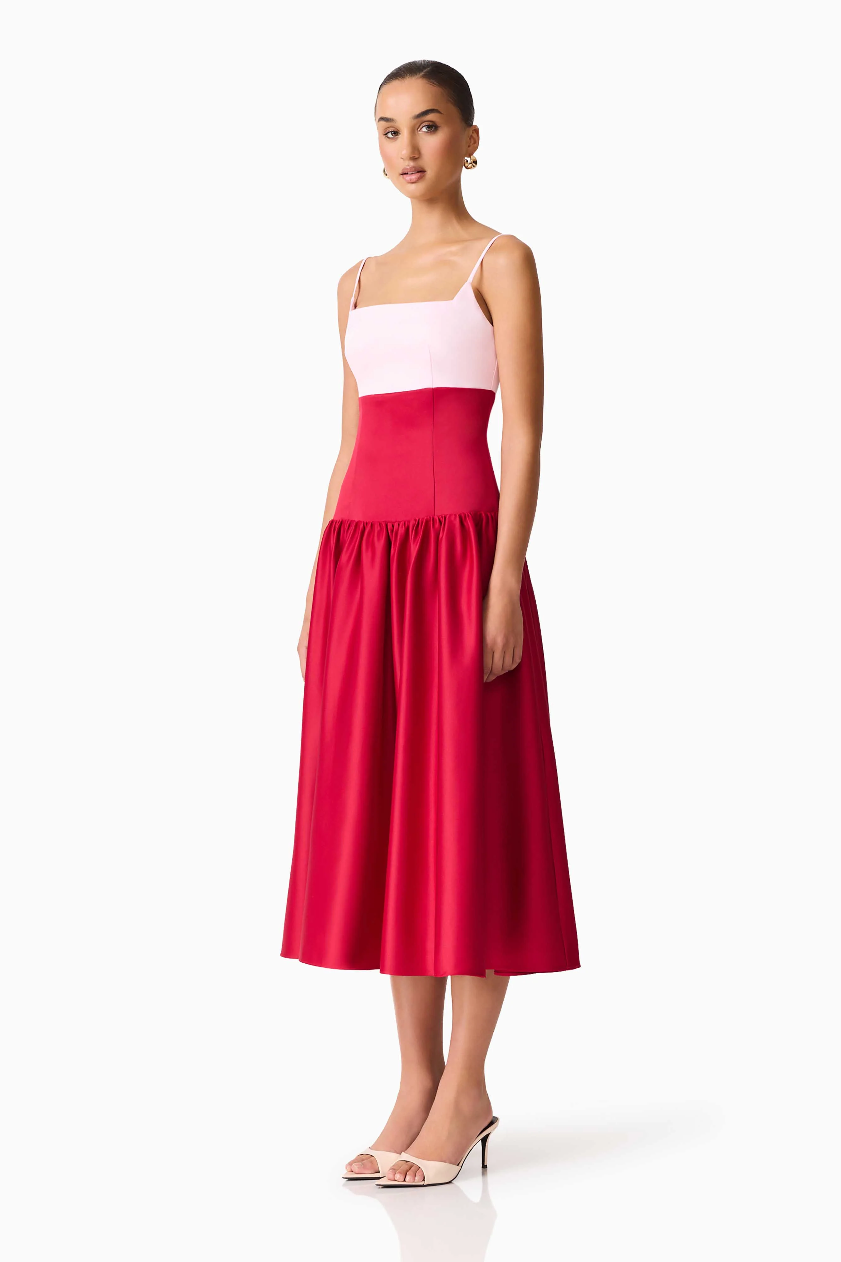 June A-Line Gown in Pink & Red