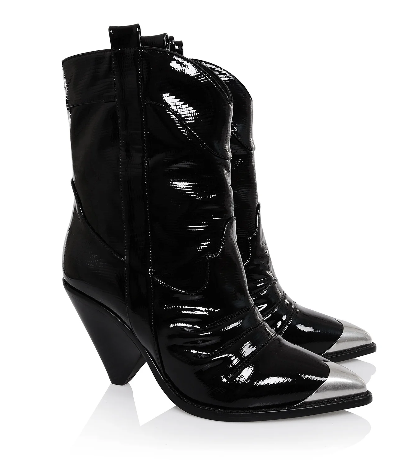 Black Low Calf Cowboy Boot