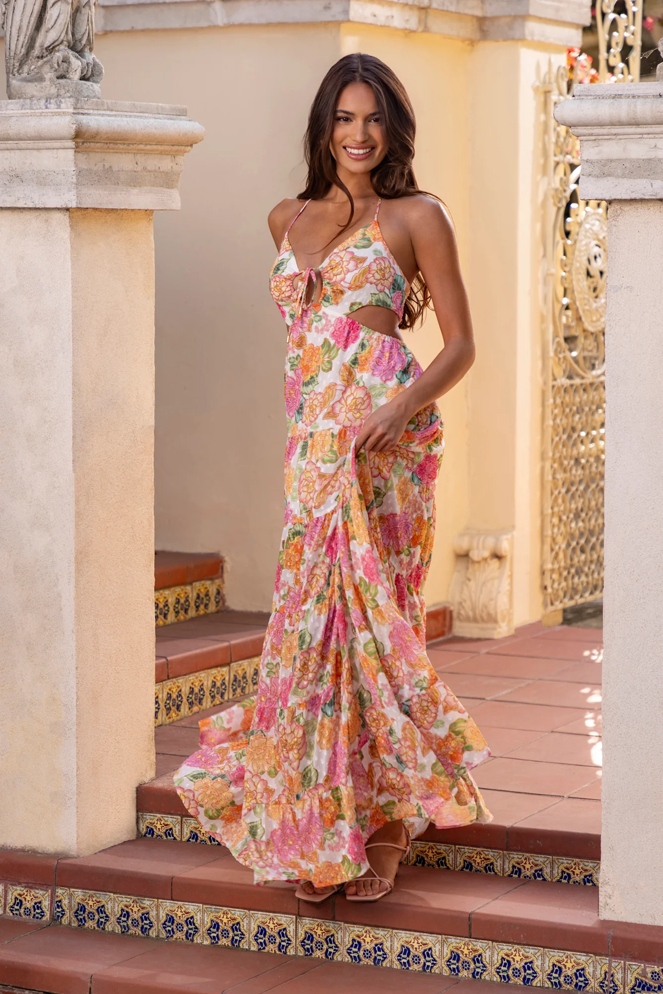 Beachfront Proposal Halter Maxi Dress Orange