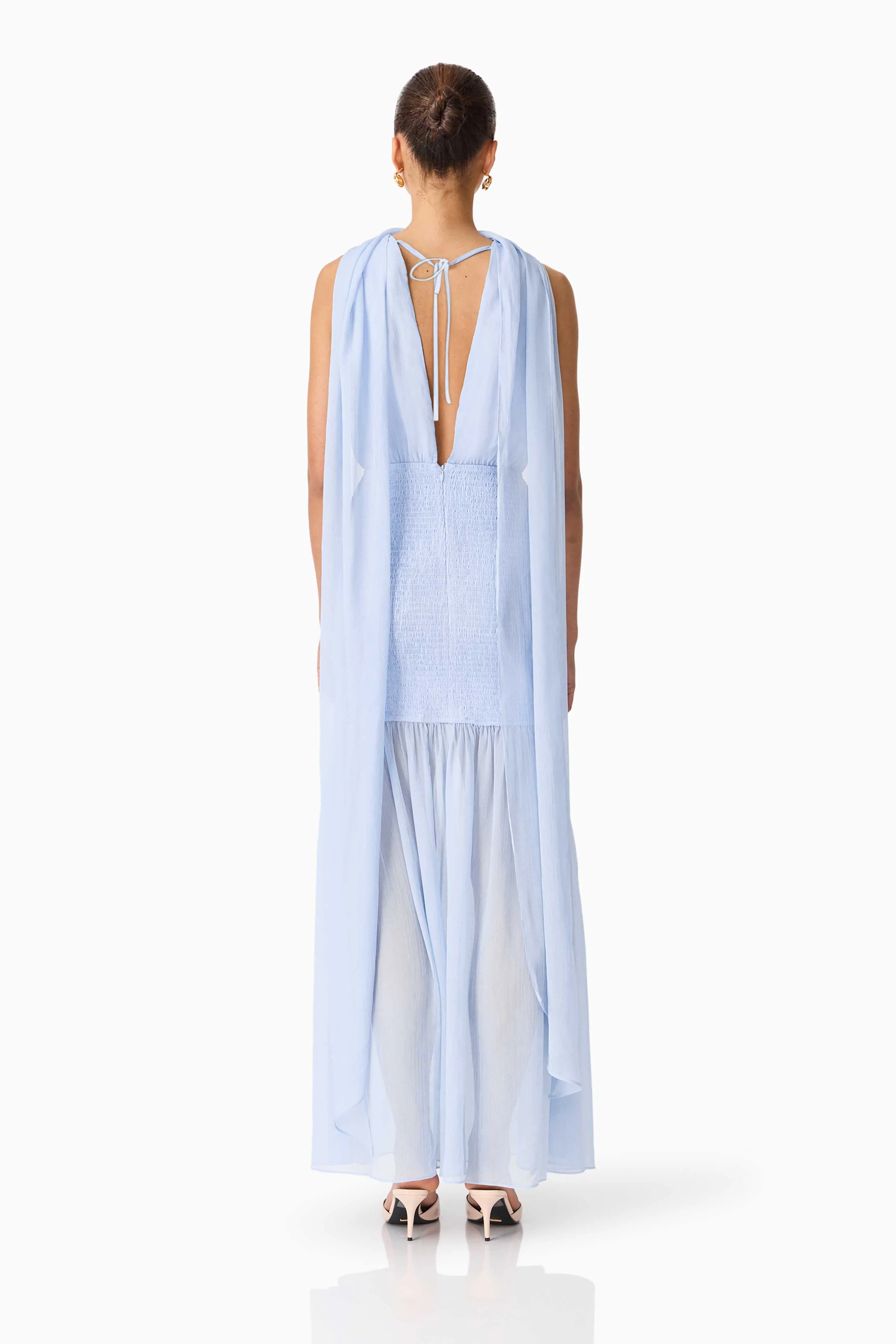 Eliane Cape Gown in Blue