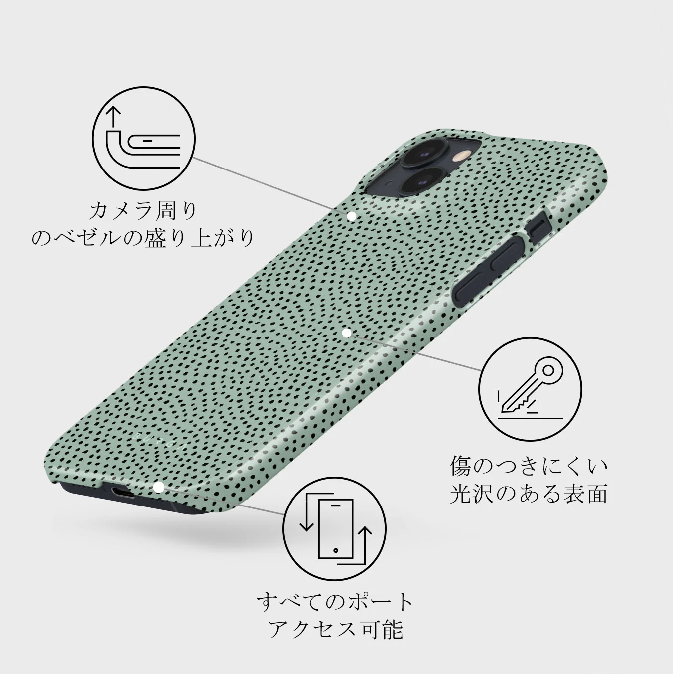 Mint Gelato - Dots iPhone 13 Mini ケース