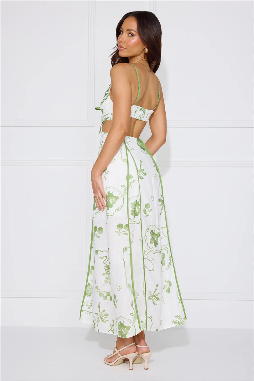 Summer Garden Maxi Dress Green - luluinthesky