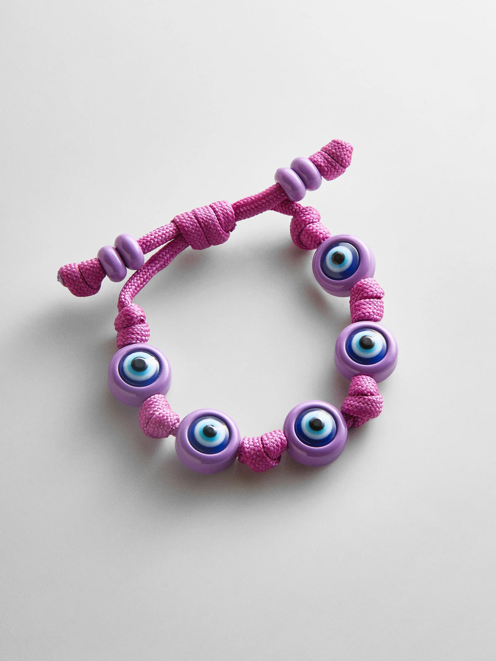 Knotty Good Eye Cord Bracelet  - Lilac