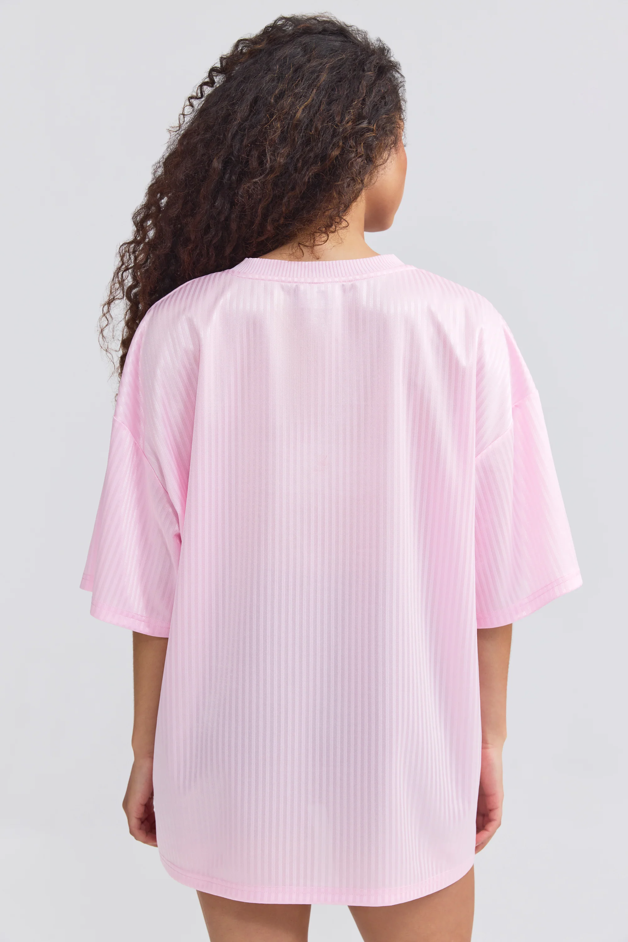 Piqué Jersey Oversized T-Shirt in Baby Pink