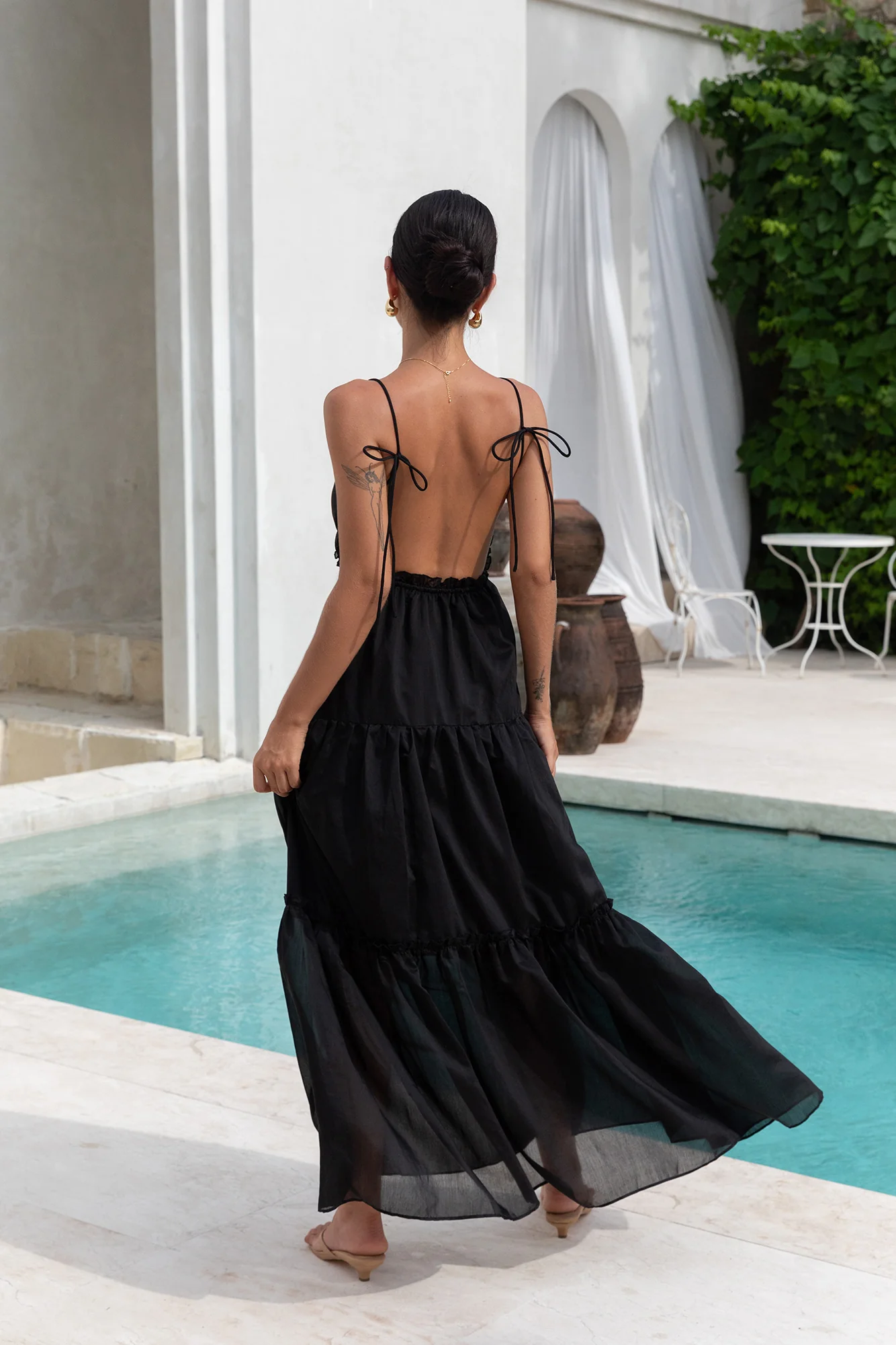 Dance In The Dark Halter Maxi Dress Black