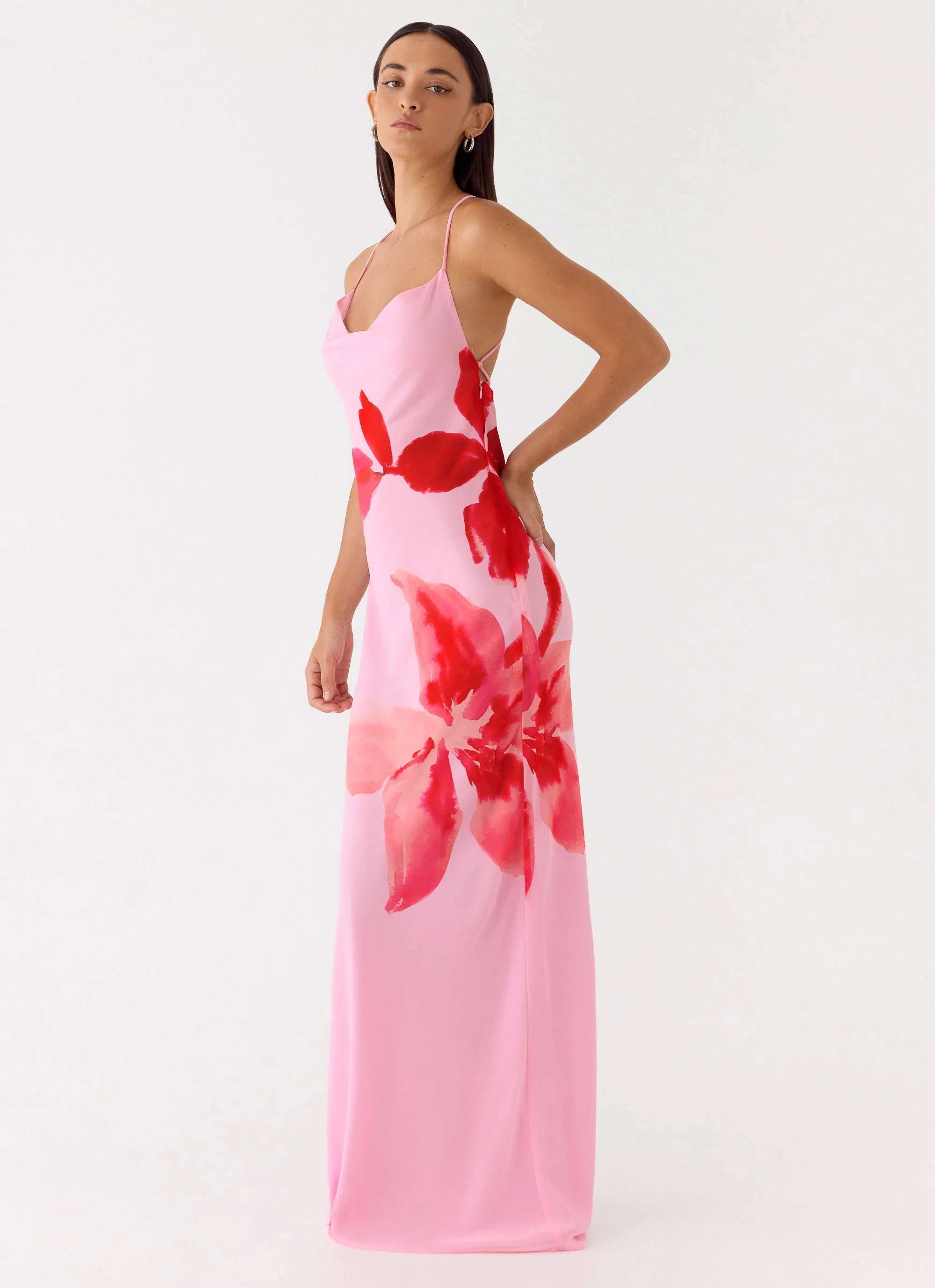 Jasmyn Cowl Maxi Dress - Pink Petal - luluinthesky