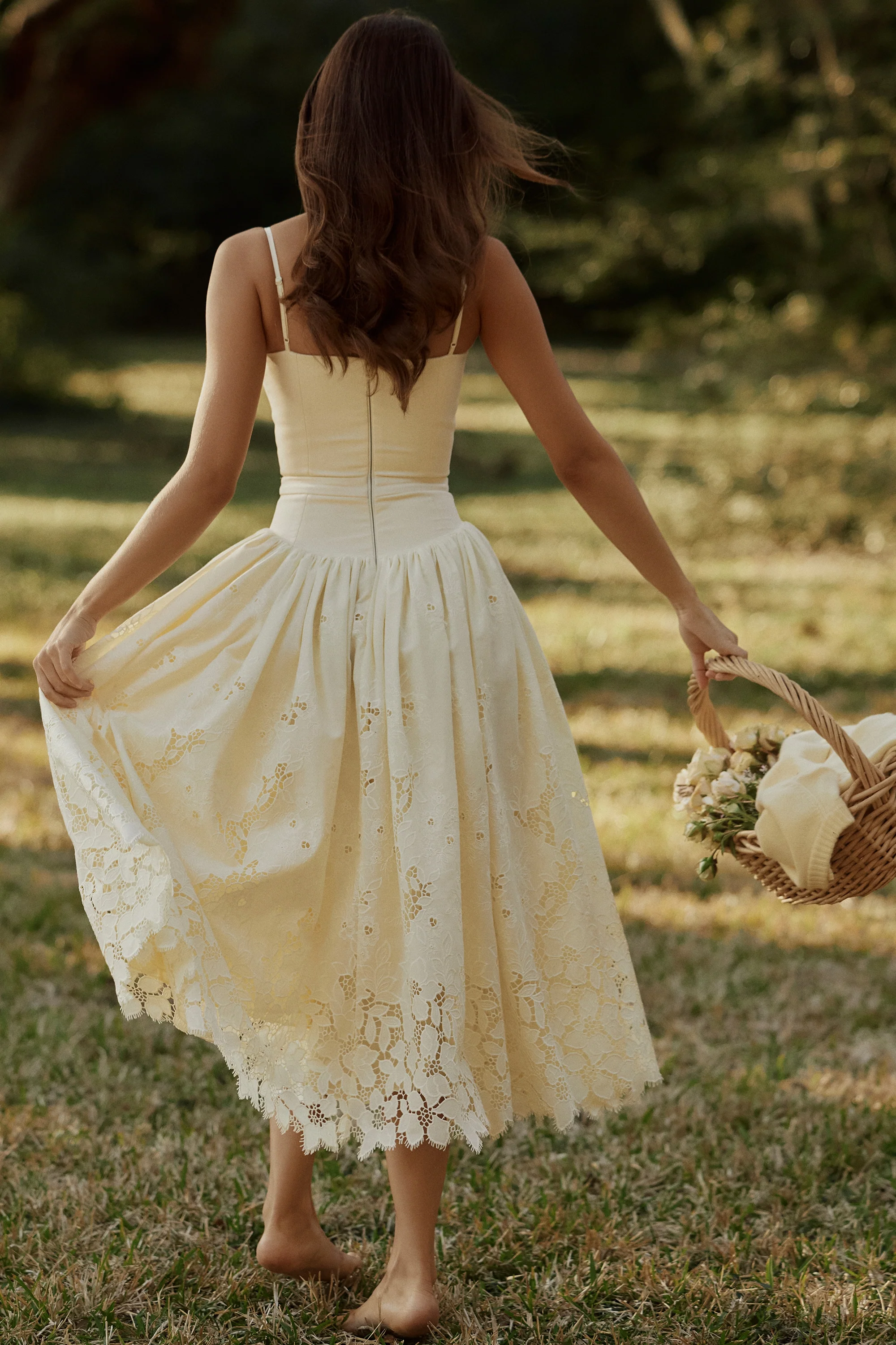 lemon custom lace + broderie anglaise midi sundress - luluinthesky