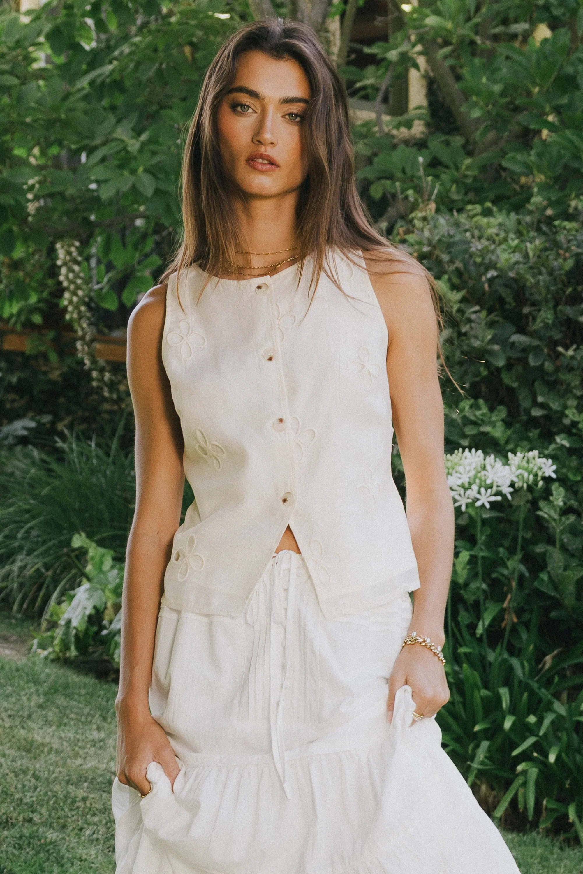 Andie Embroidered Button Up