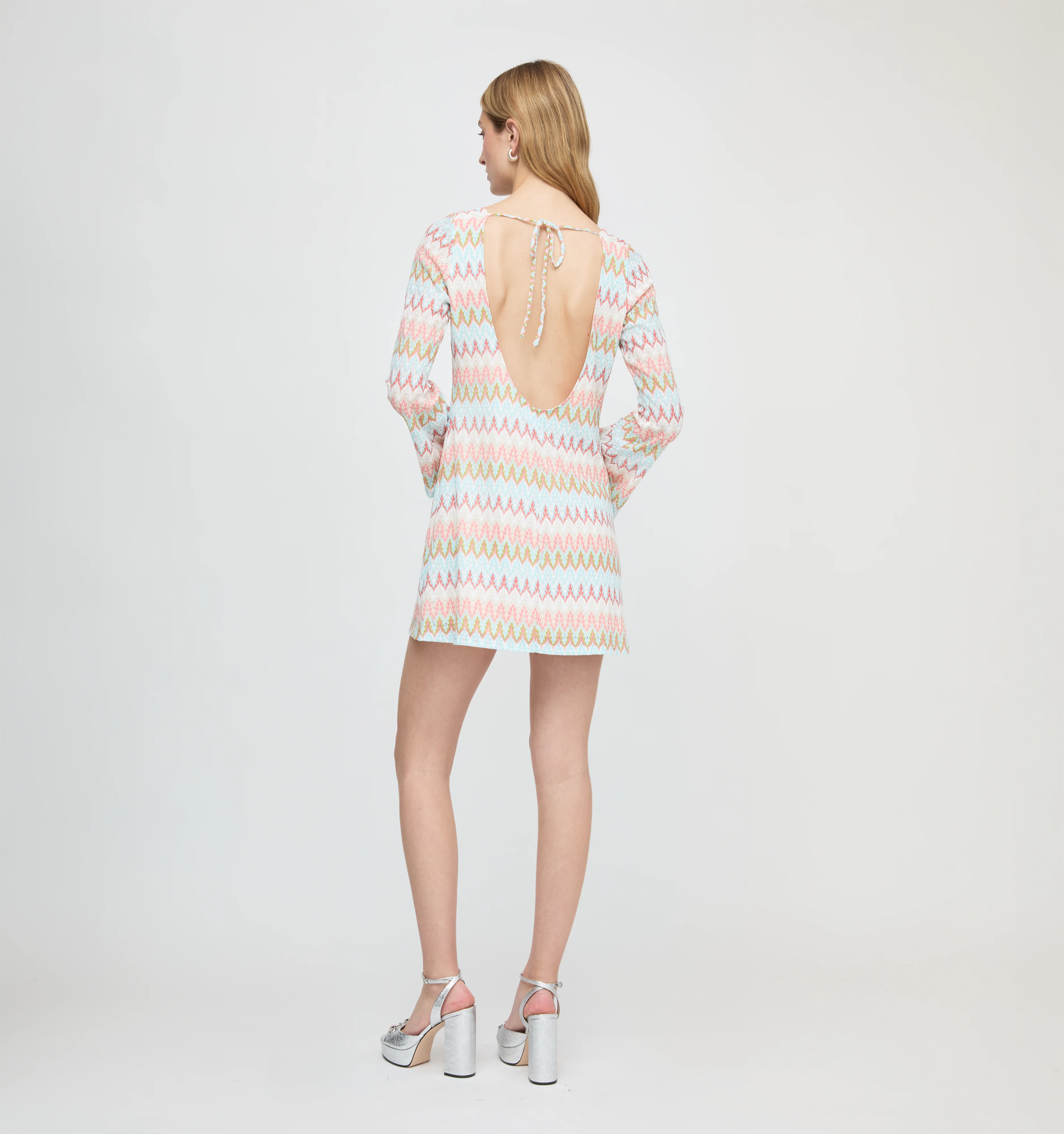 The Nathalie Dress - White Multi Smooth Shimmer Knit
