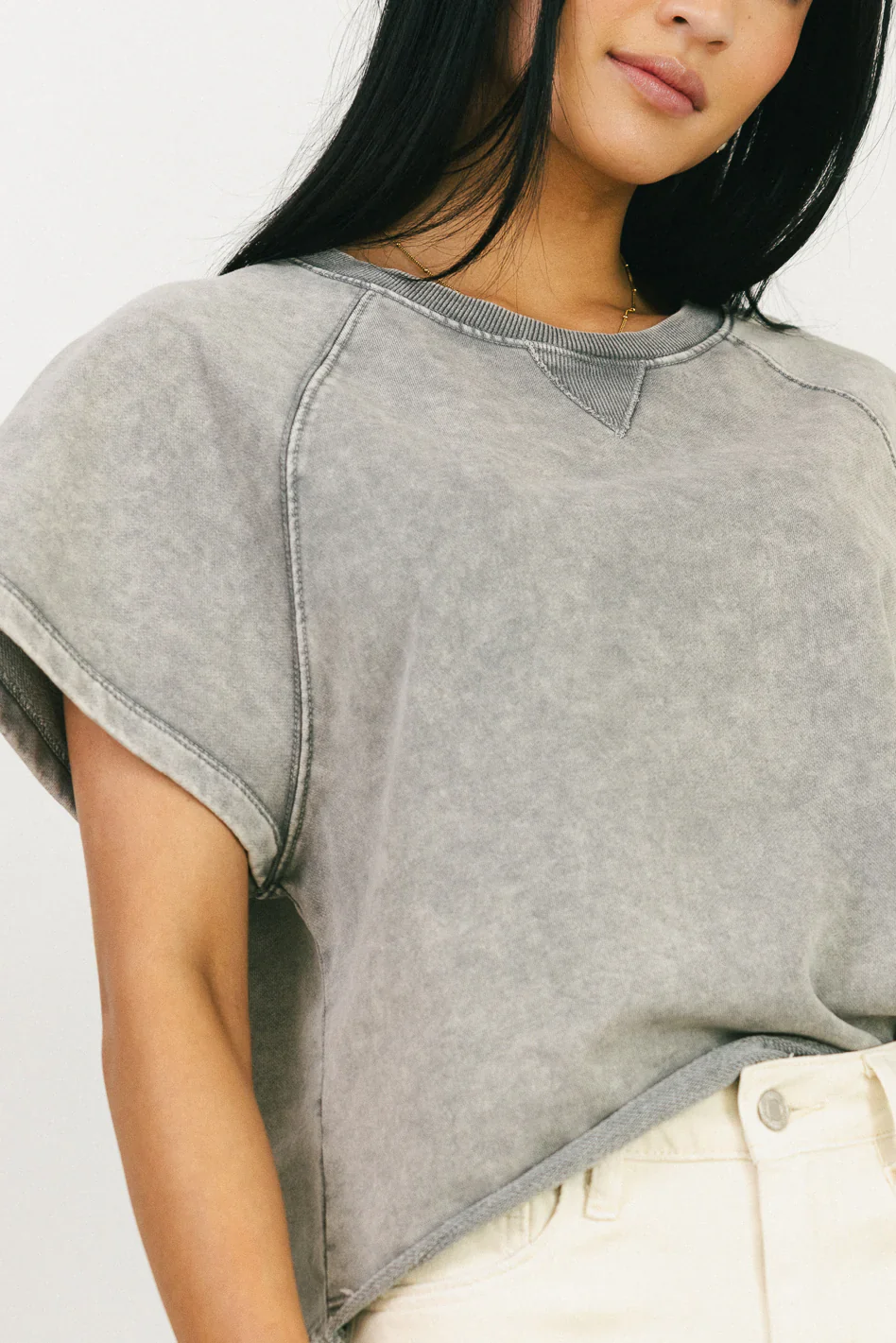 Sierra Cap Sleeve Top in Grey