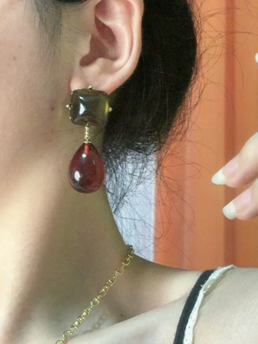 Geometric Rhine Stones Earrings Accessories