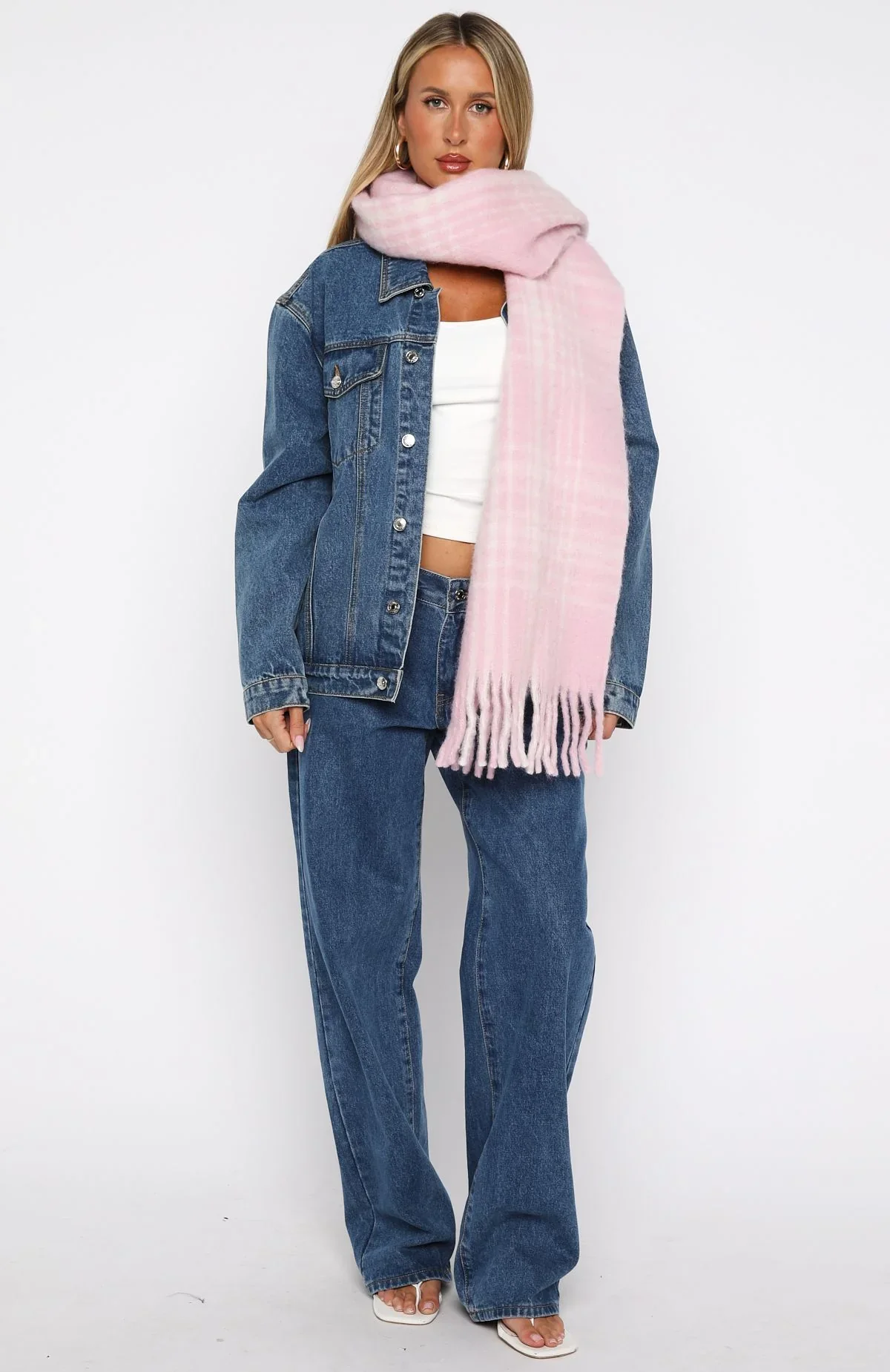 Joss Scarf Pink Plaid