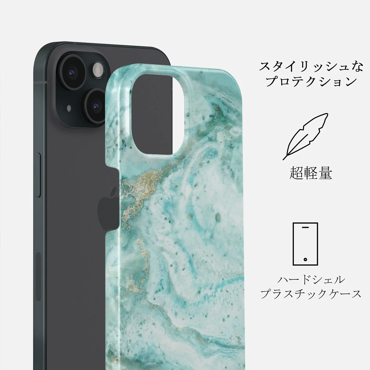 Uluwatu Waves - Teal iPhone 15 ケース