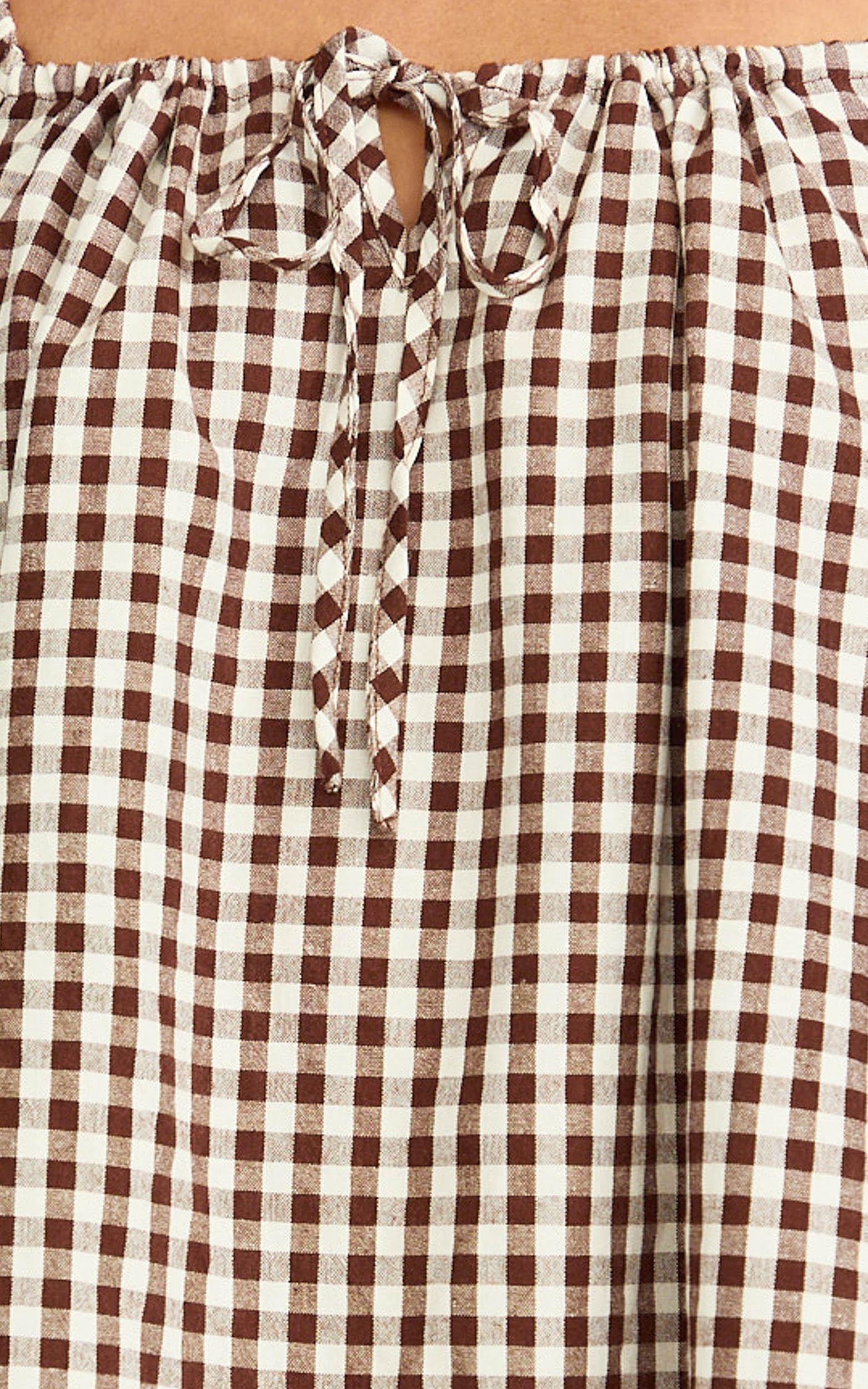 Brixton Mini Dress - Square Neck Smock Dress in Chocolate