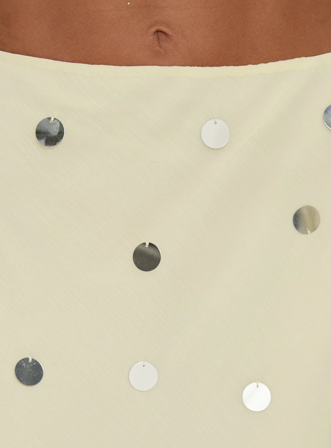 Kessiah Sequin Midi Skirt Yellow