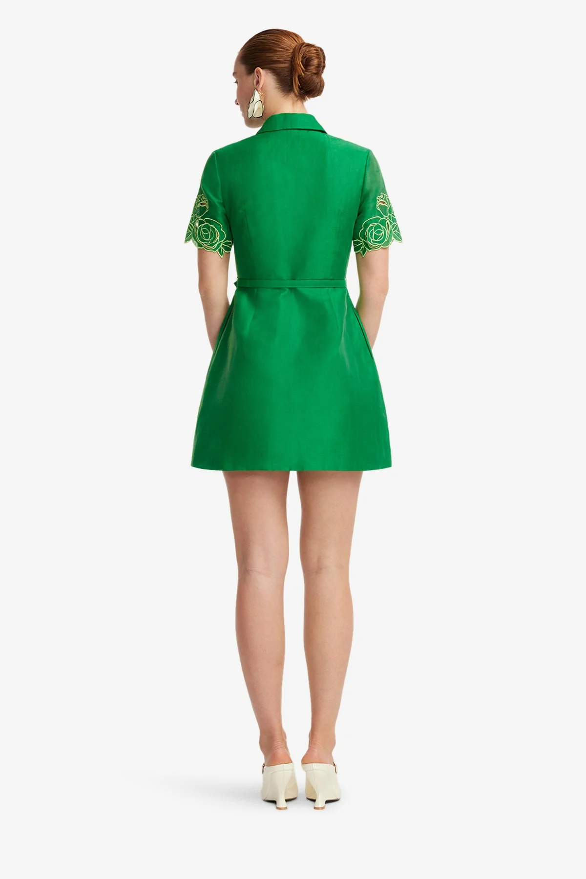 Brigitte Appliqué Mini Dress - Verdant
