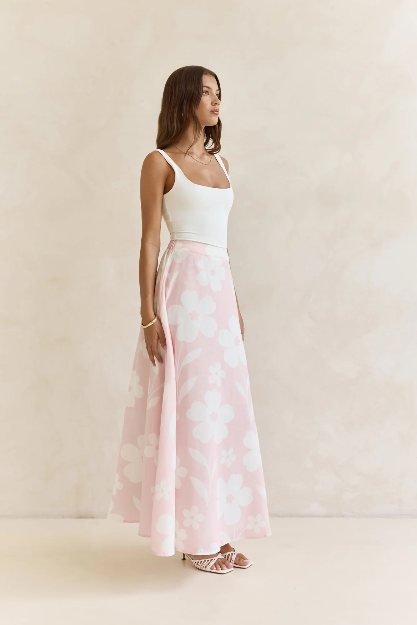 Shining Lights Maxi Skirt Pink