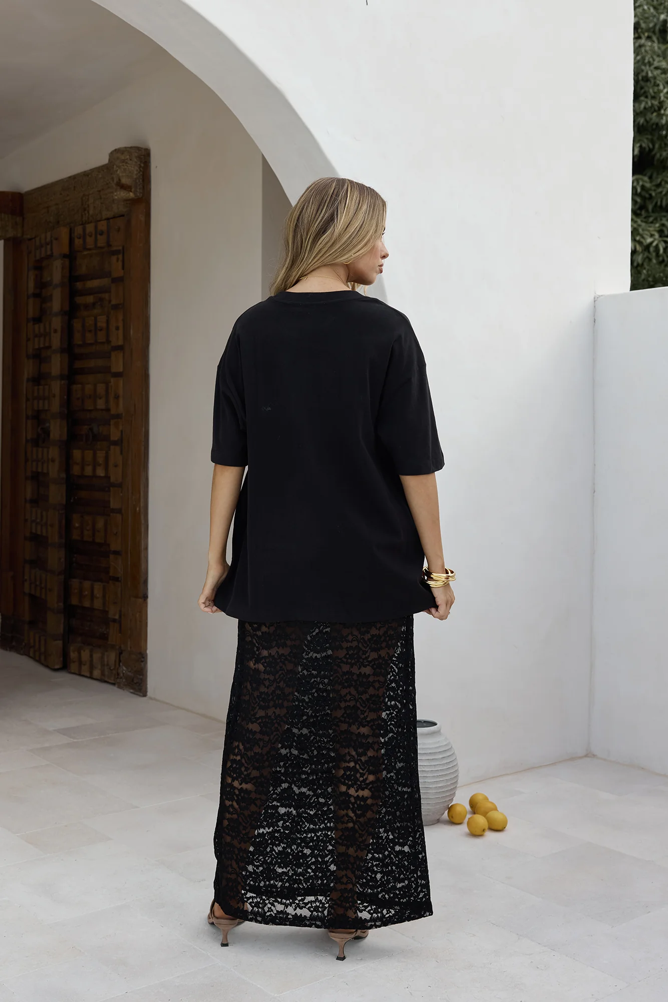 Lover Of The Moon Lace Maxi Skirt Black