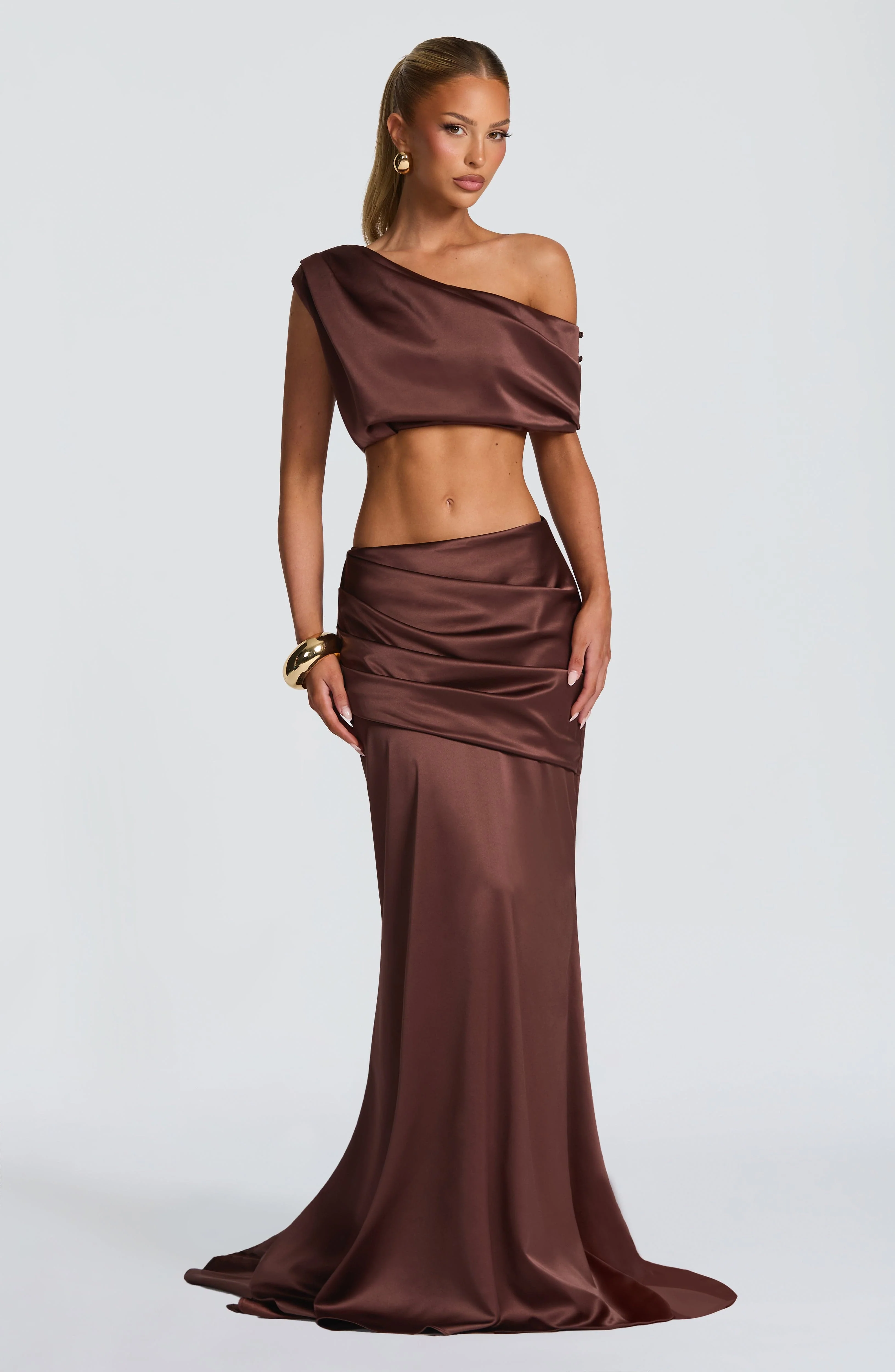 Claudette Maxi Skirt - Plum Brown