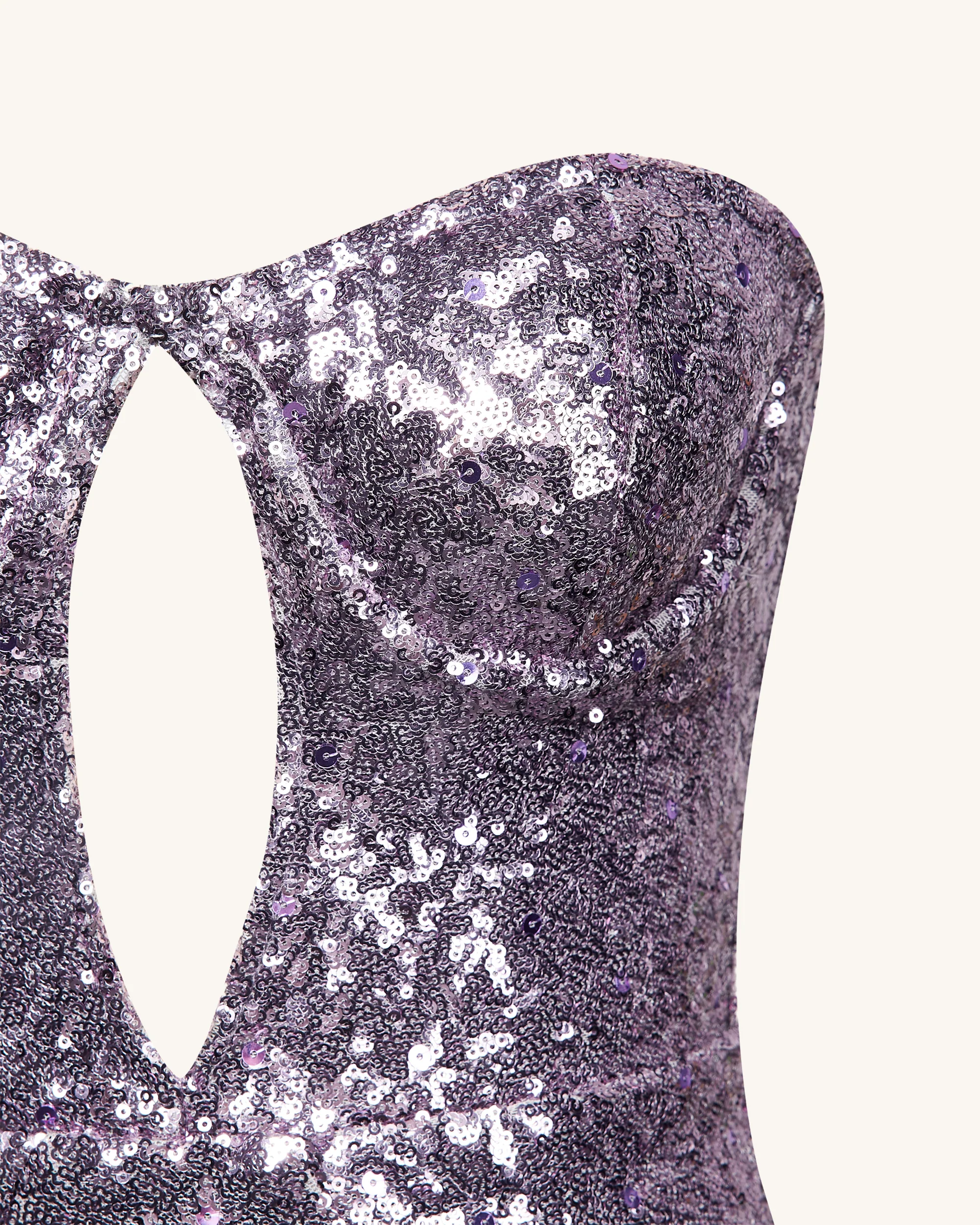 Brynlee Purple Sequinned Strapless Mini Dress - Purple - FASHION NOB