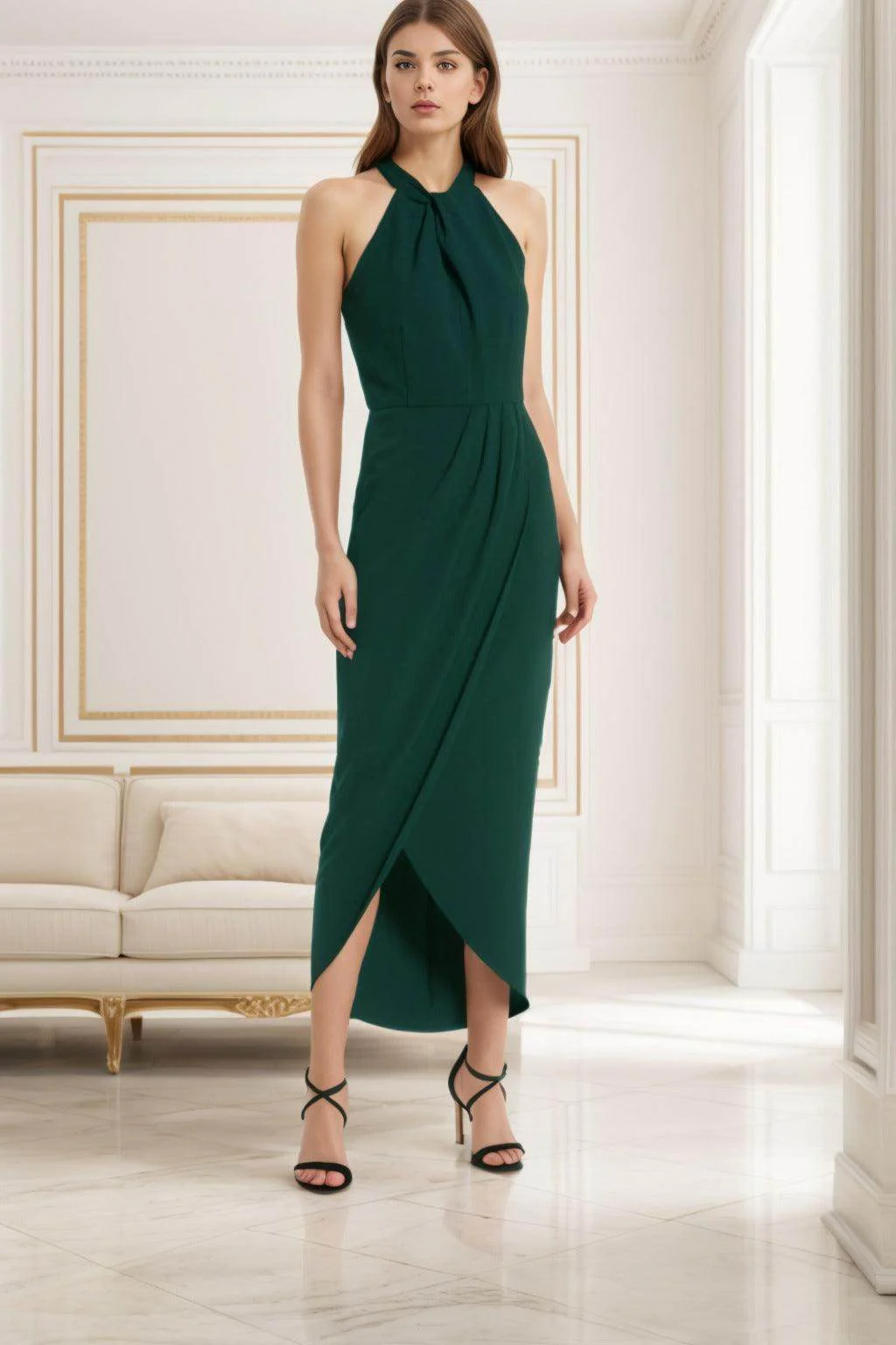 Sheath-Column High-Low Forged Chiffon Graduation Dresses CS0537