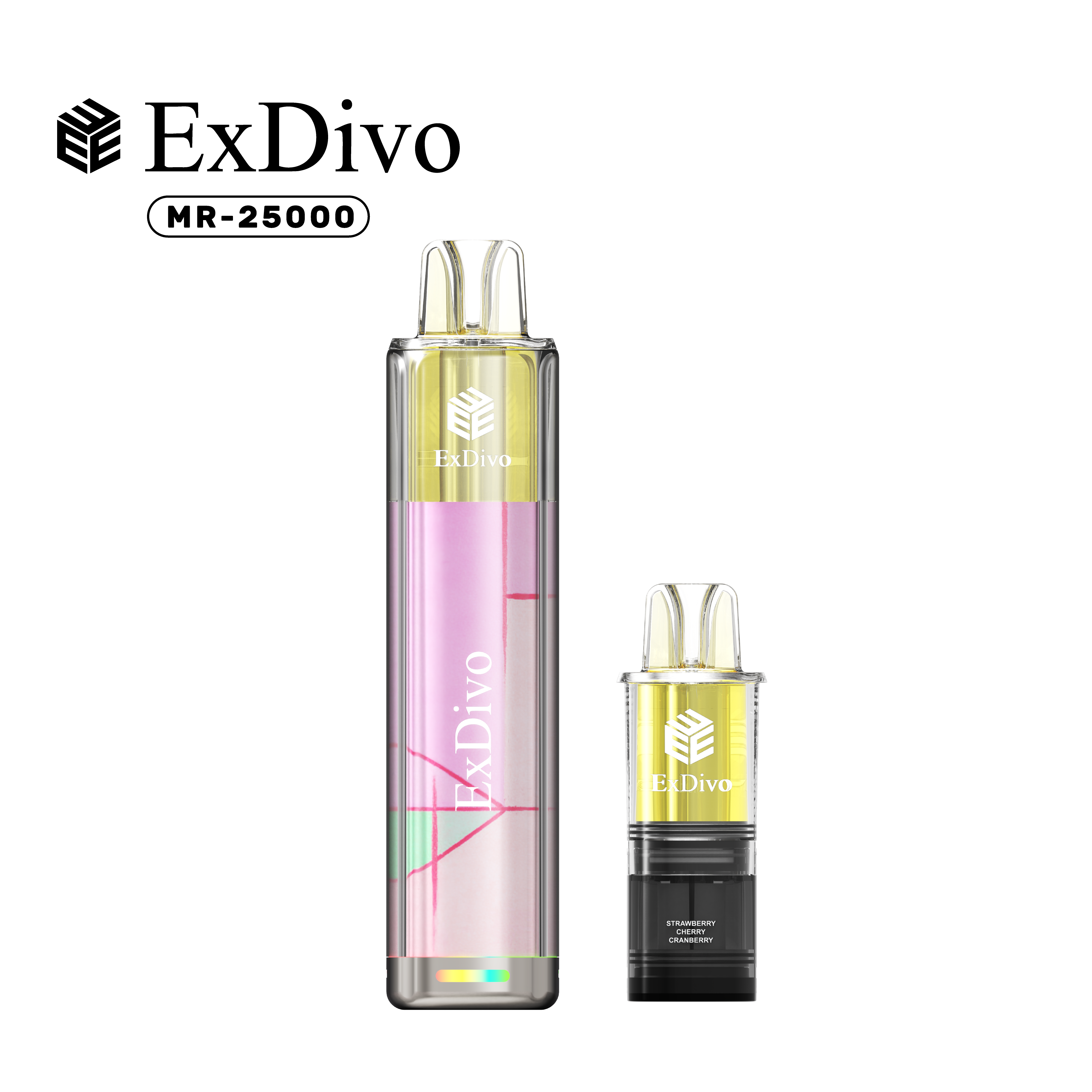 STRAWBERRY CHERRY CRANBERRY - ExDivo KUZ 25K Replaceable Pod Vape