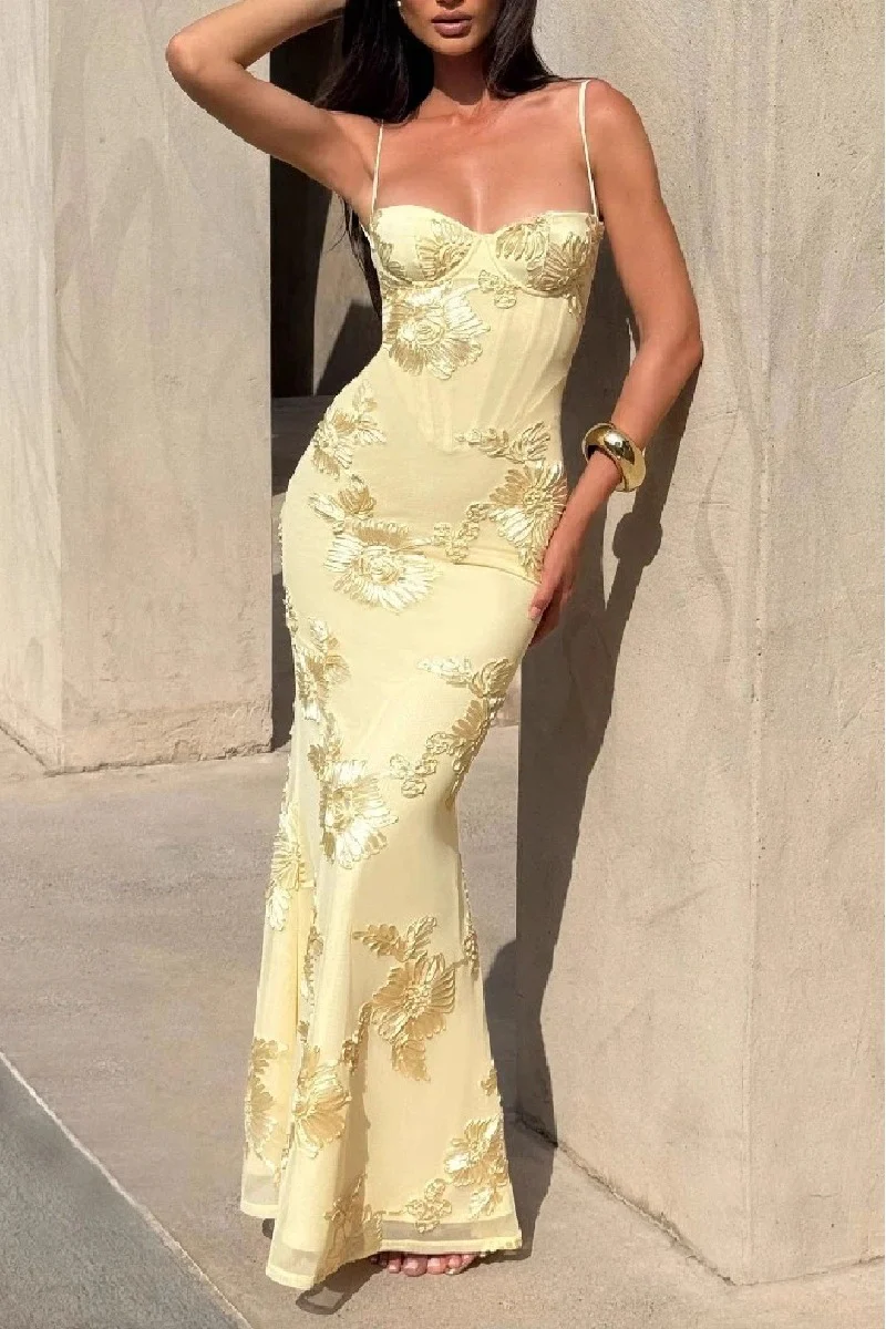Trumpet-Mermaid Floor Length Polyester Wedding Guest Dress 984718182637