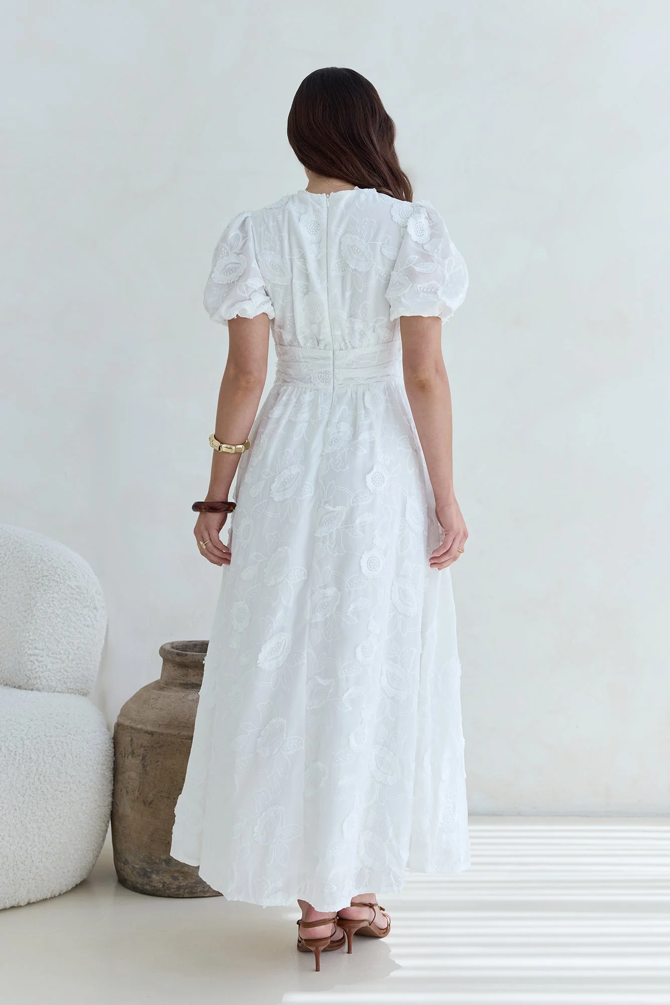 Busy Bee Maxi Dress White