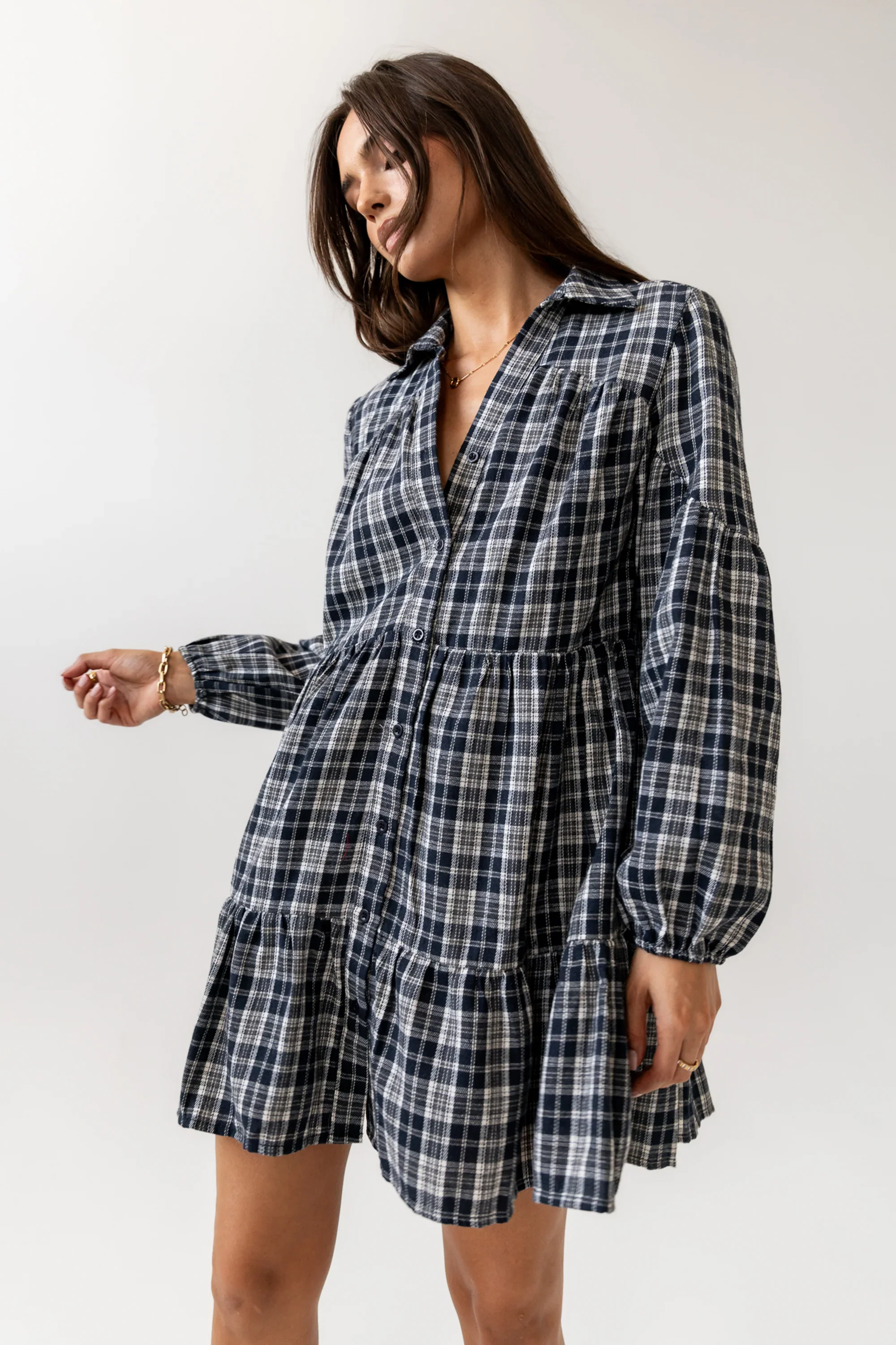 Autumn Plaid Mini Dress