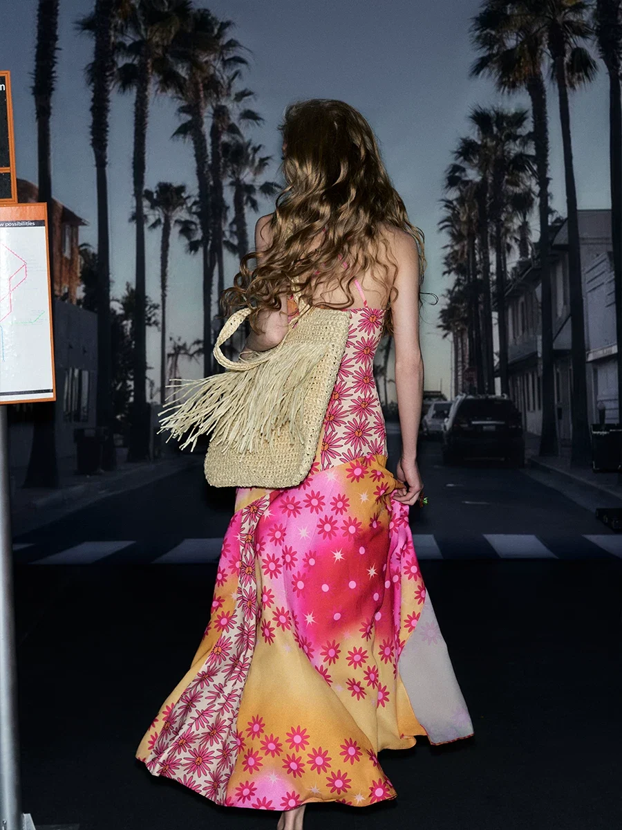 Printed Slit Maxi Dress