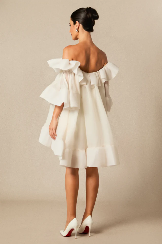 Jessica Off Shoulder Ruffle Mini Dress