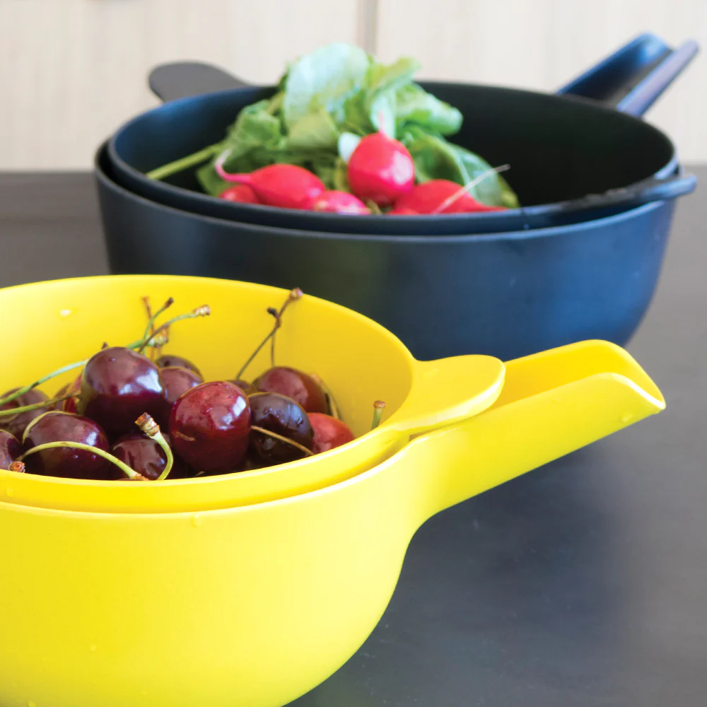 Vogeelle Small Mixing Bowl and Colander Set - Lemon