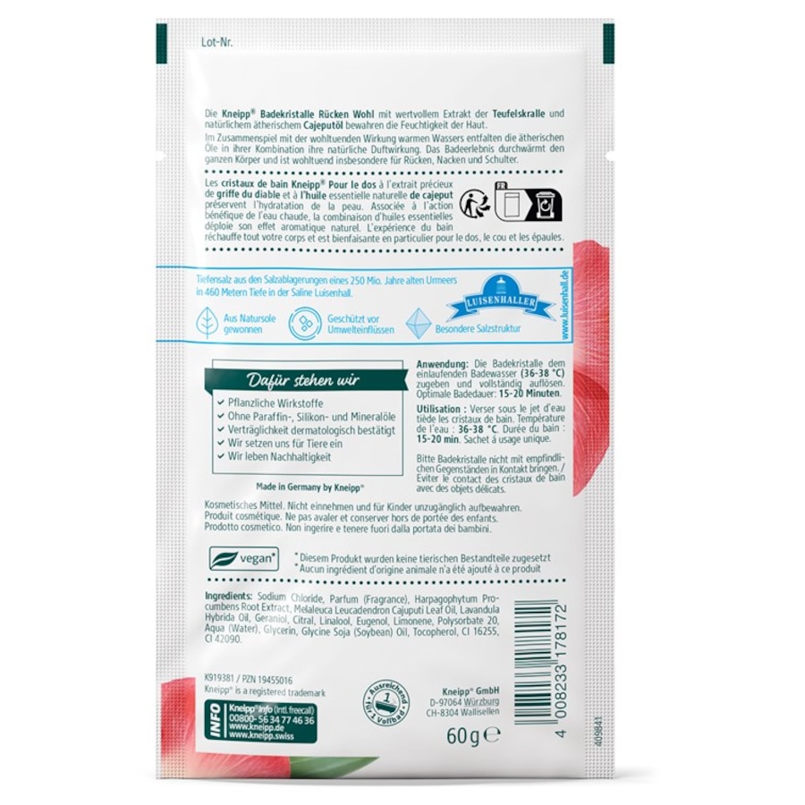 Kneipp Bath crystals Kryształy do kąpieli na plecy i ramiona Devil's Claw
