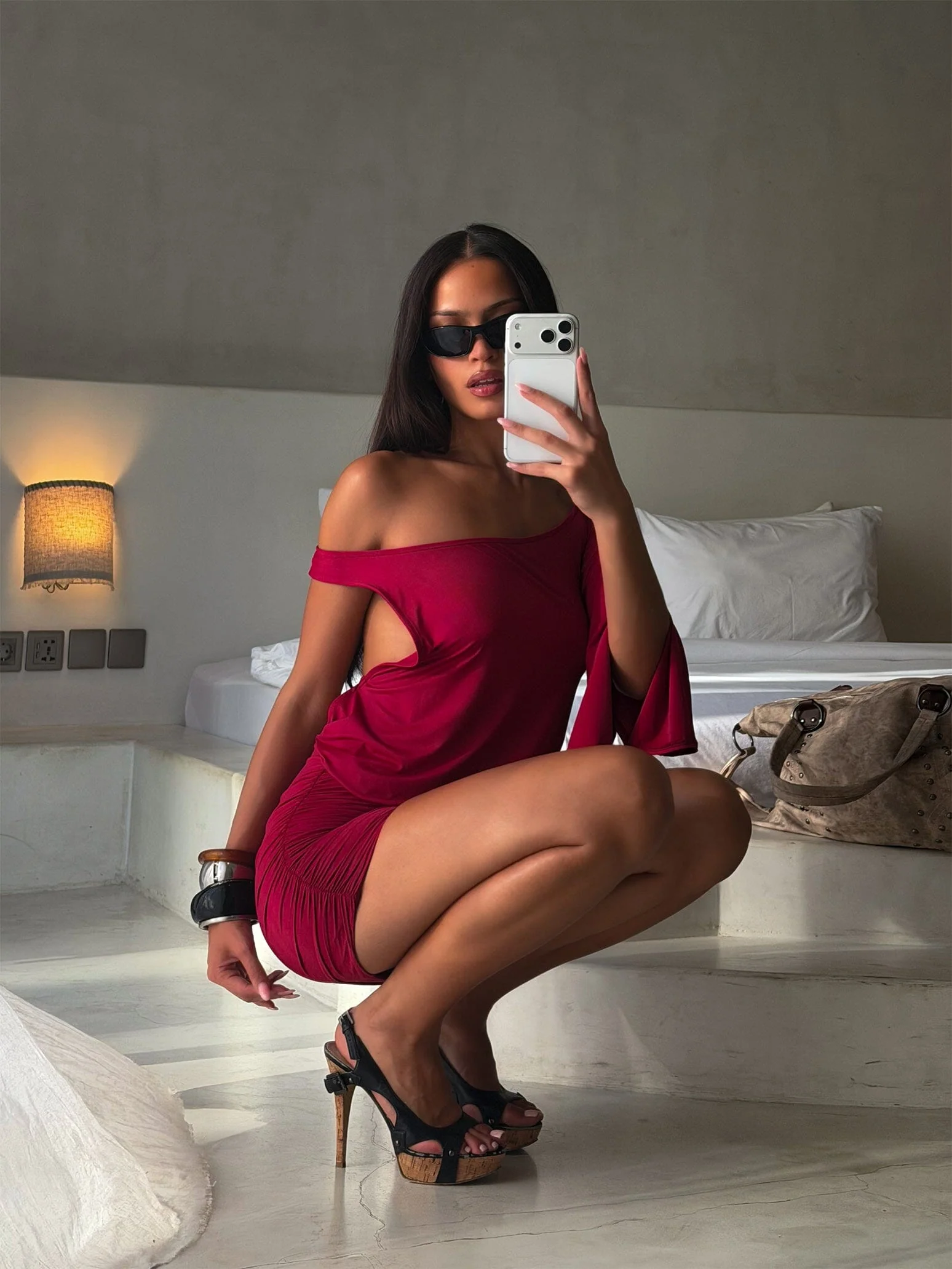 KATHRIN MINI DRESS RED
