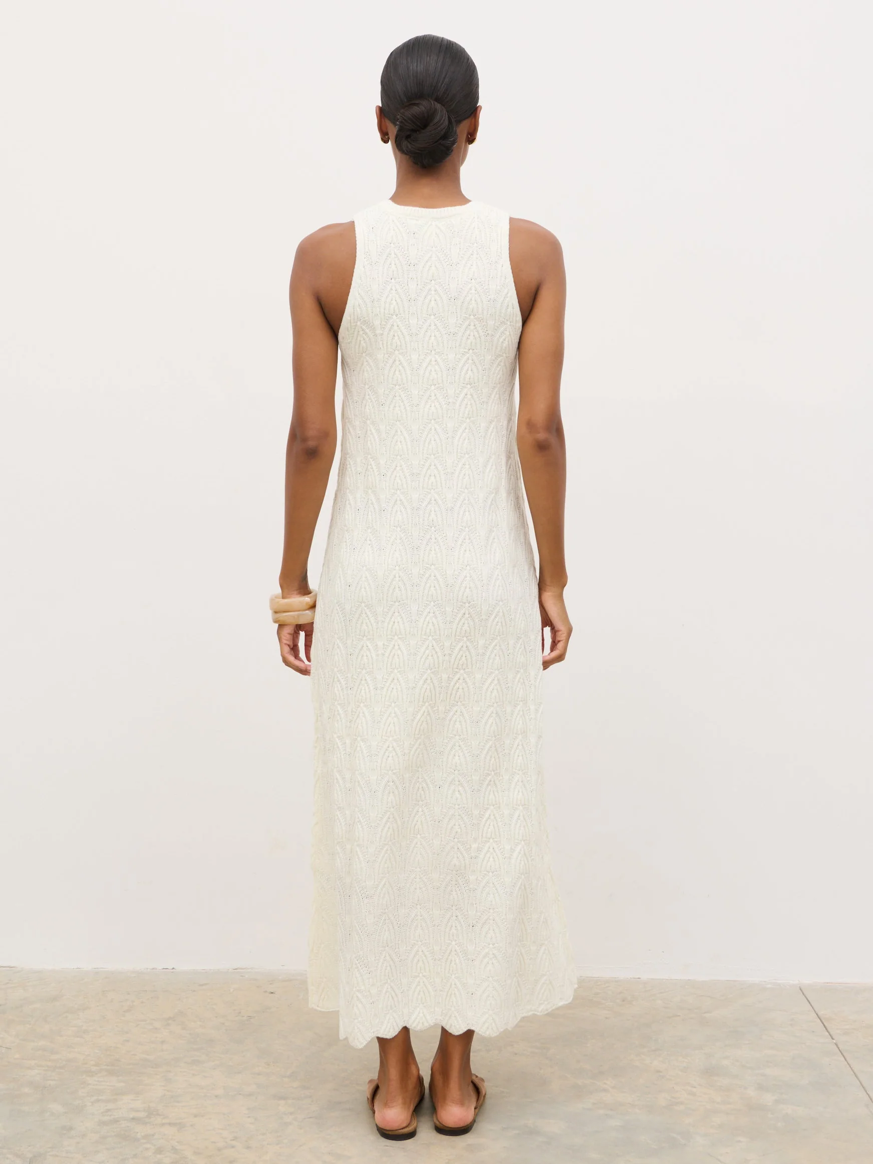 Cleo Rustic Knit Midaxi Dress - Cream