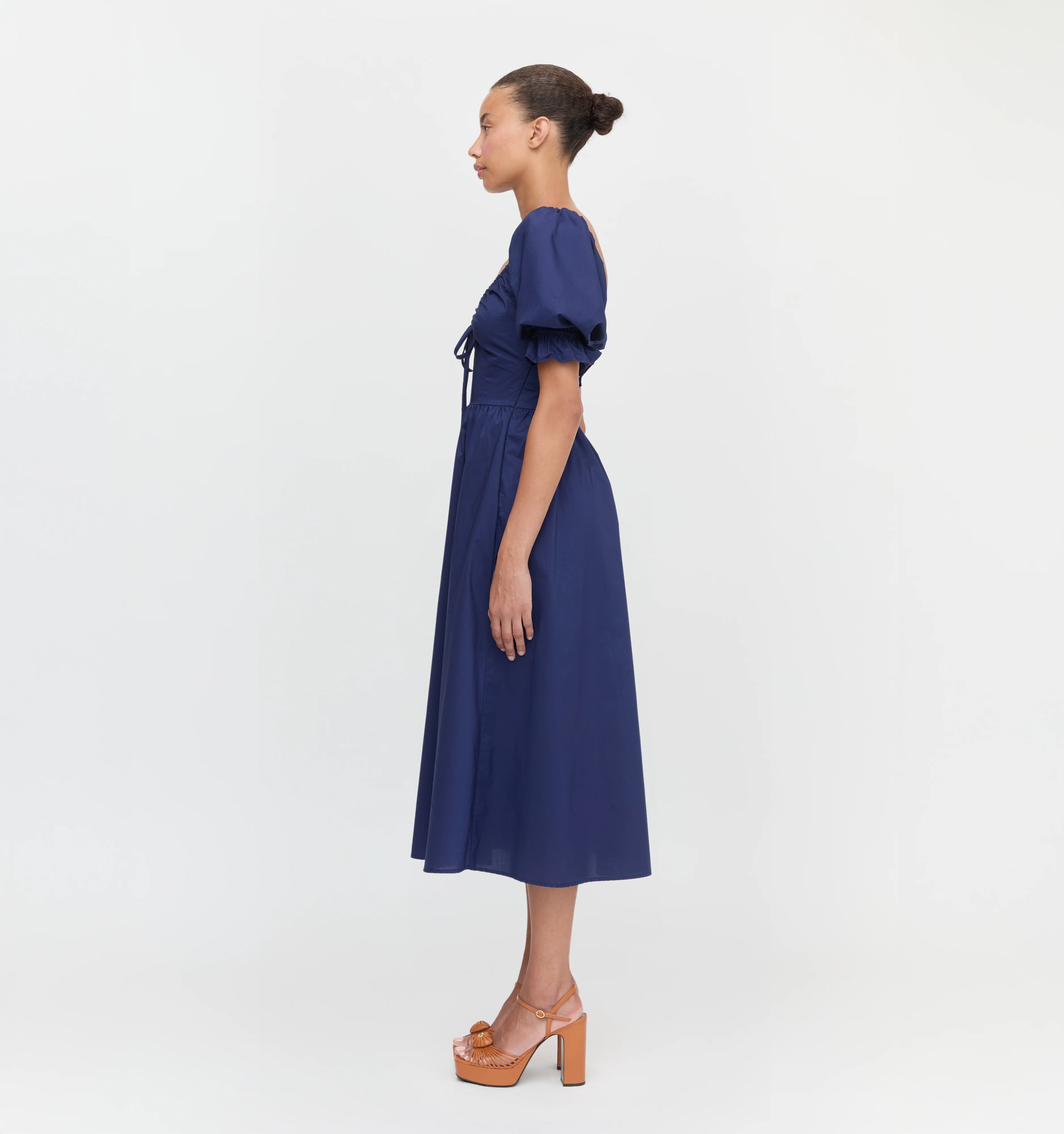 The Ophelia Dress - Navy Poplin