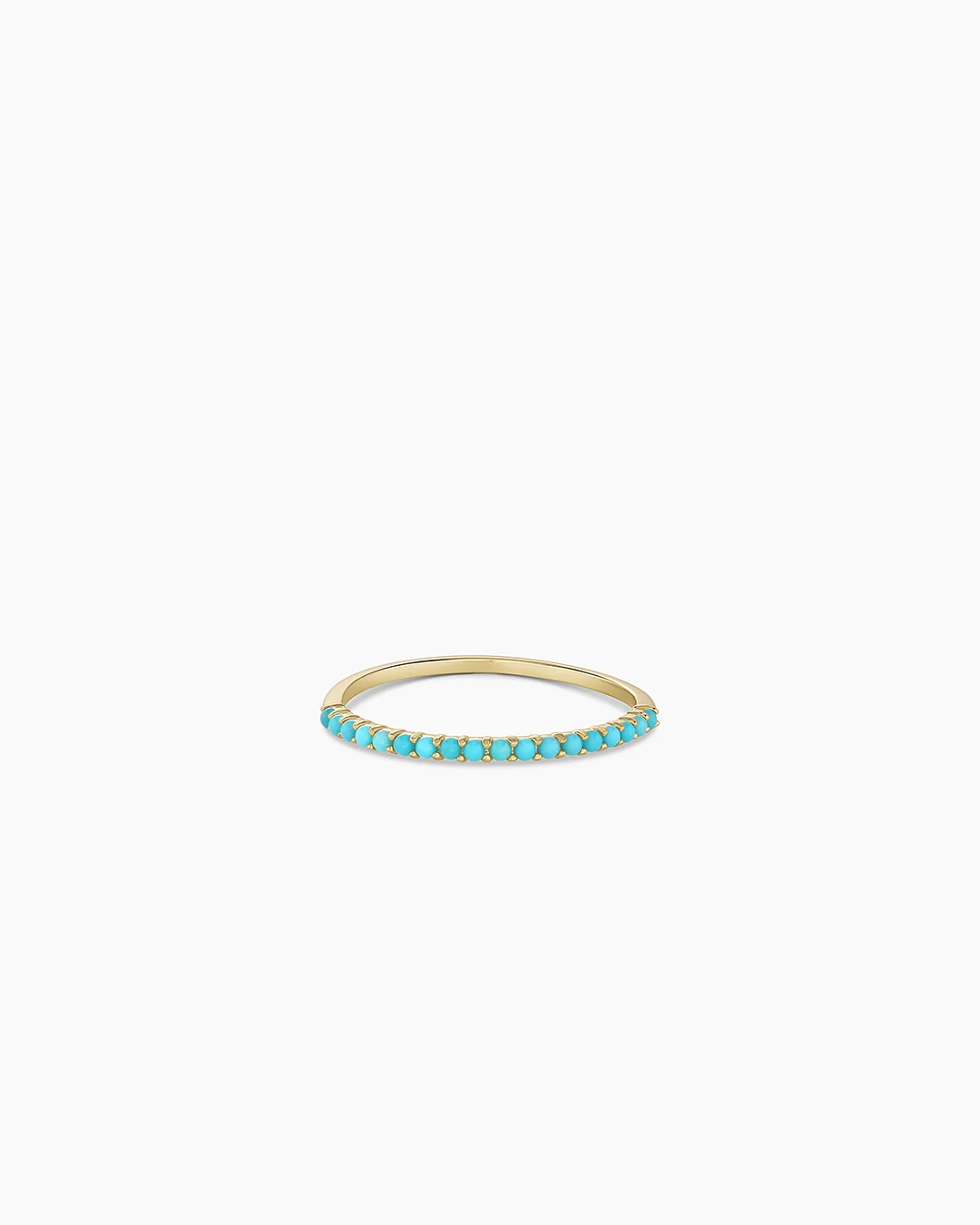 14K Gold Turquoise Row Ring