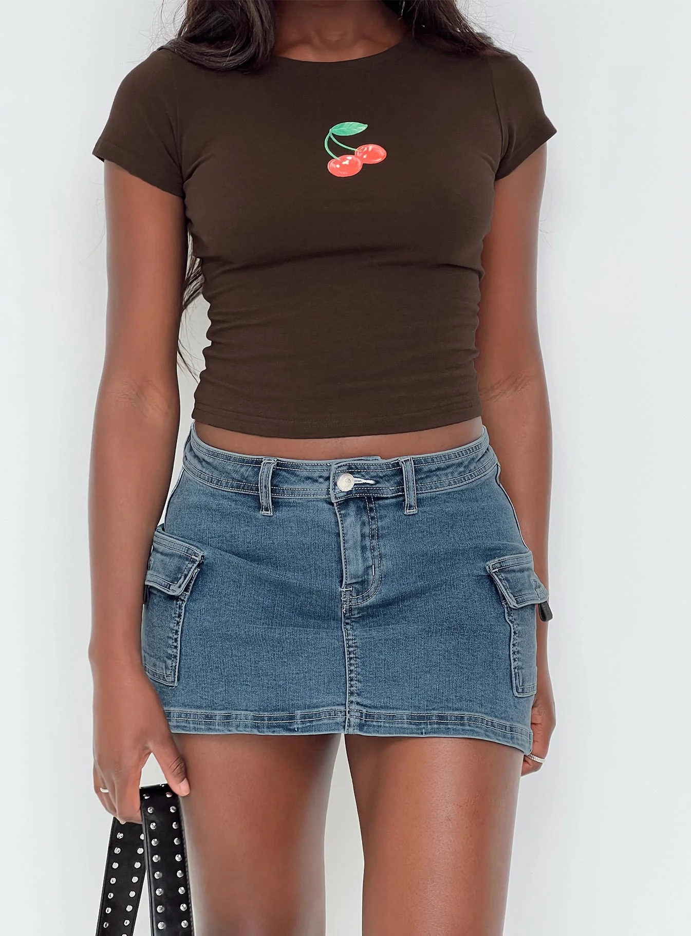 Grishea Low Rise Denim Skirt