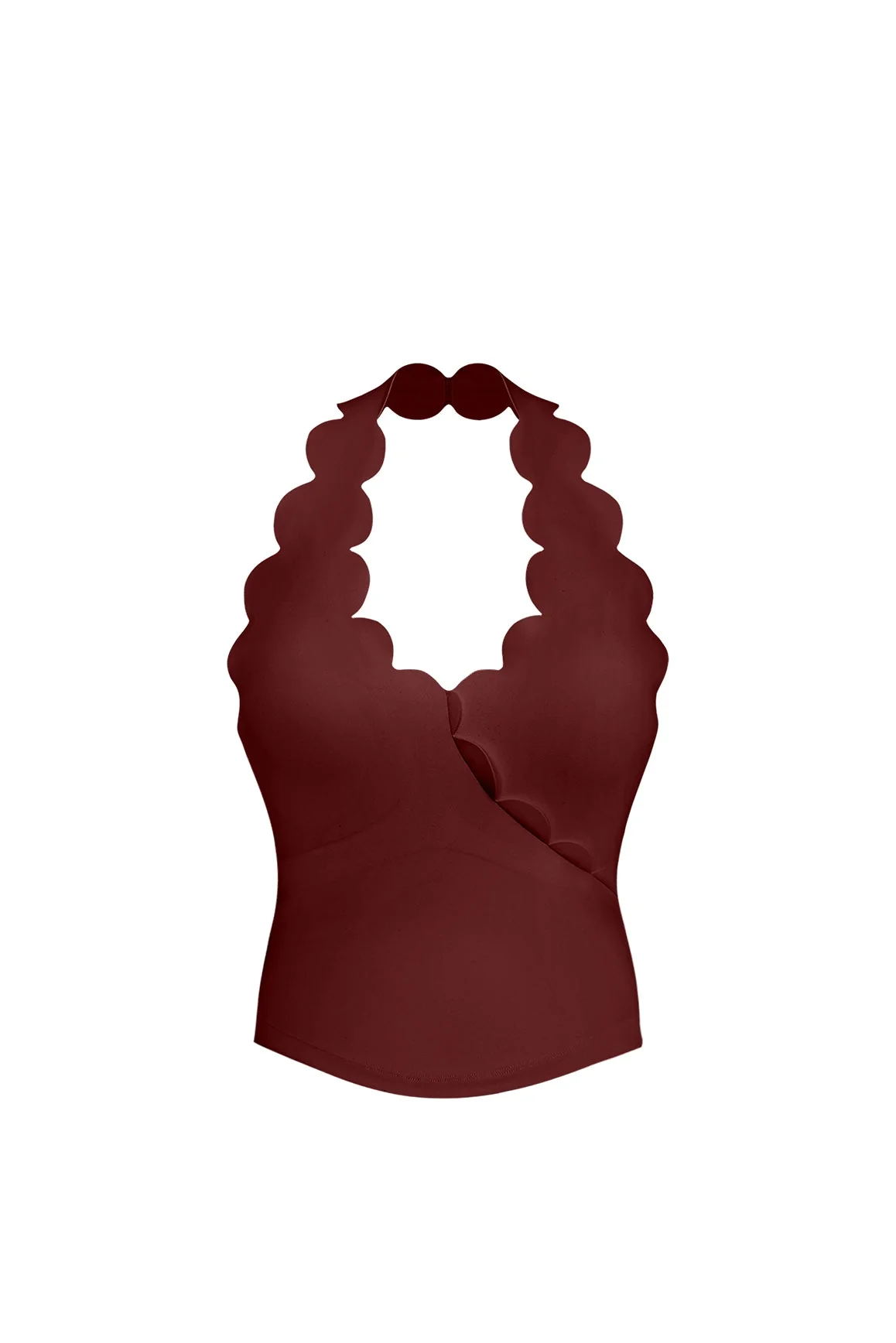 Riviera Scallop Halter Bra Tank