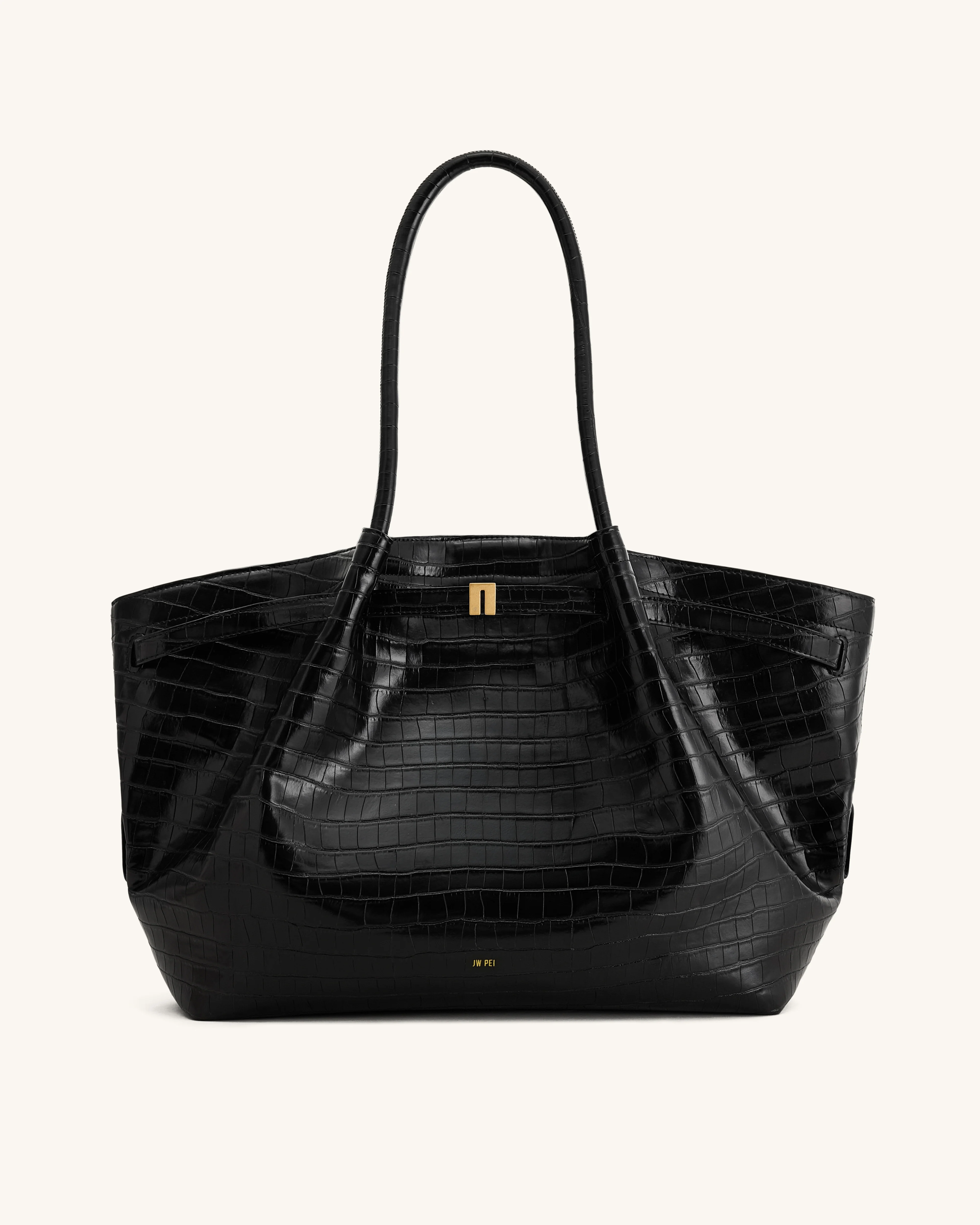 Hana Large Tote Bag - Black Croc