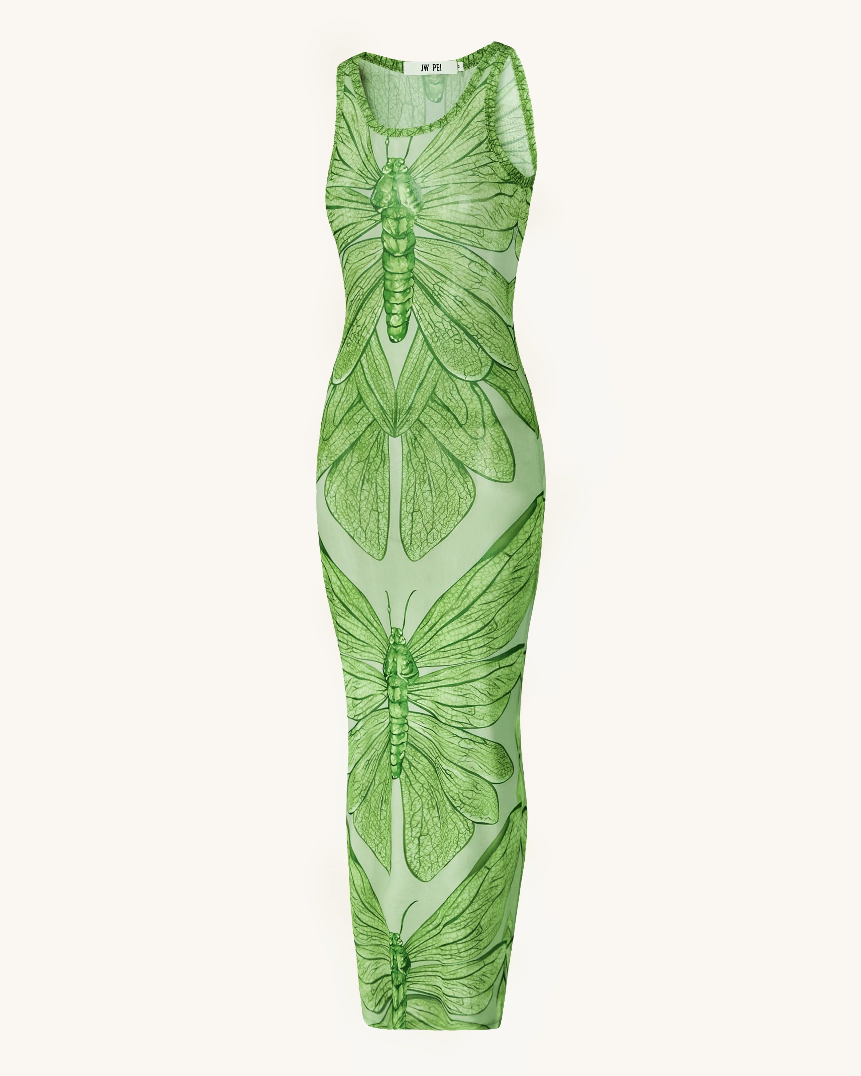 Dragonfly Axis Tank Mesh Dress - Green - FASHION NOB
