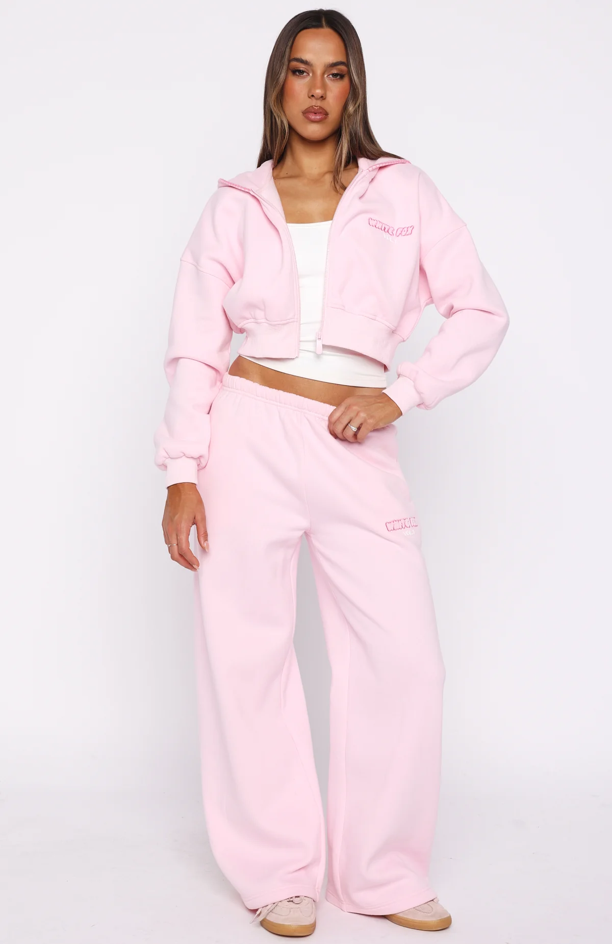 Vol. 1 Cropped Zip Front Hoodie Posy
