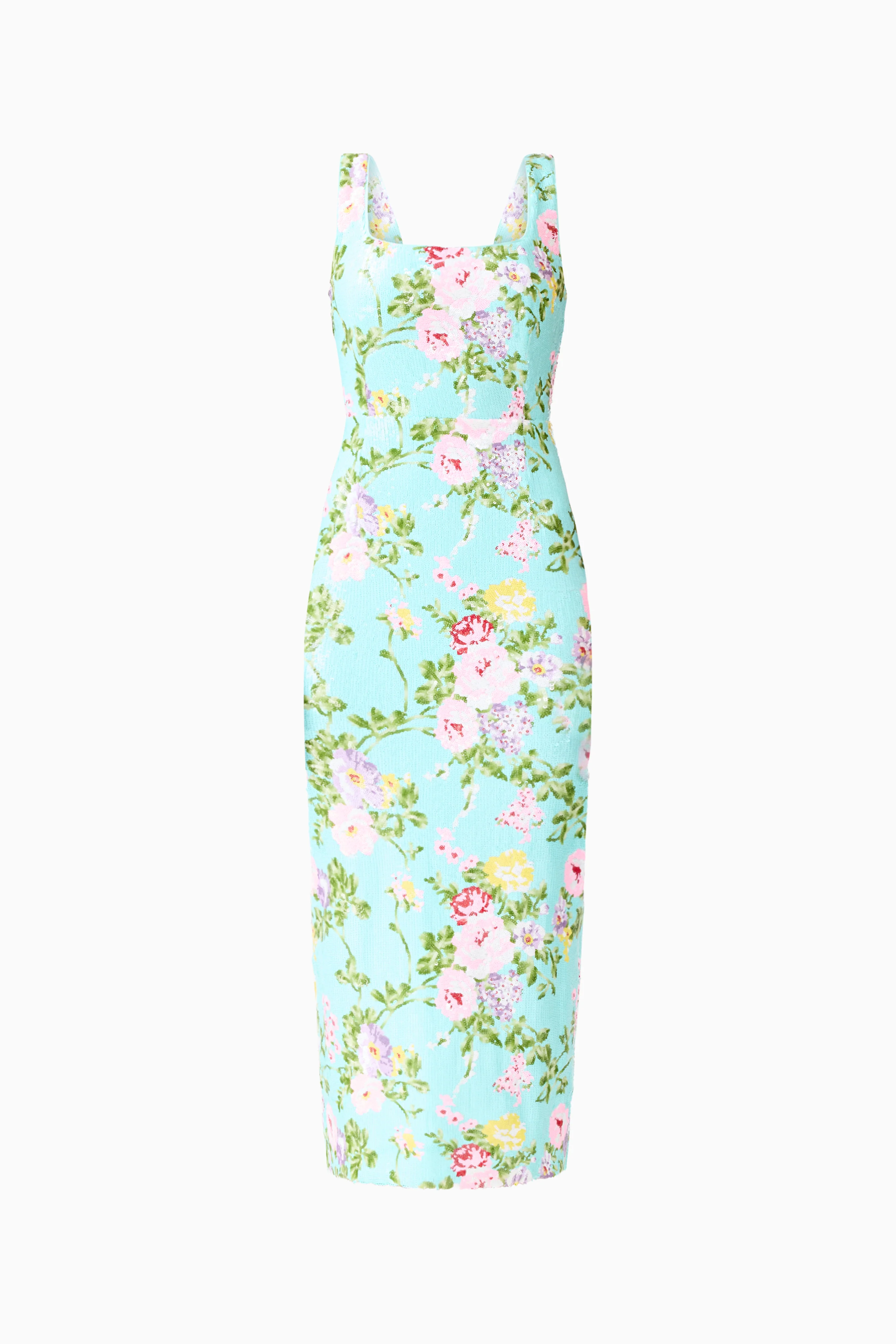 Emmeline Sequin Midi Dress in Mint Green
